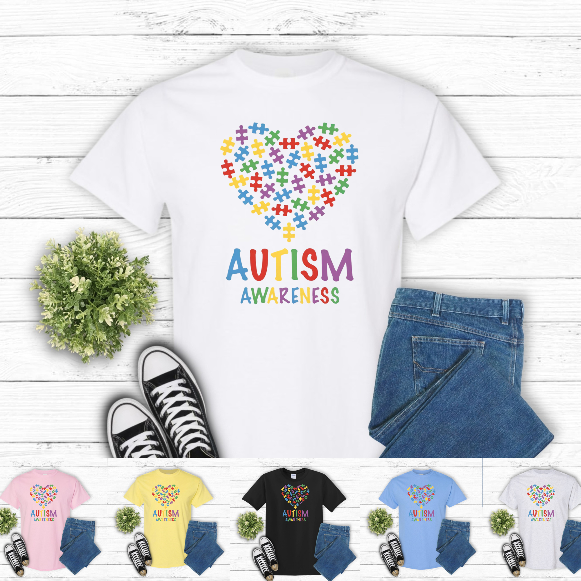 Autism Awareness Puzzle Heart Tee 🧩❤️