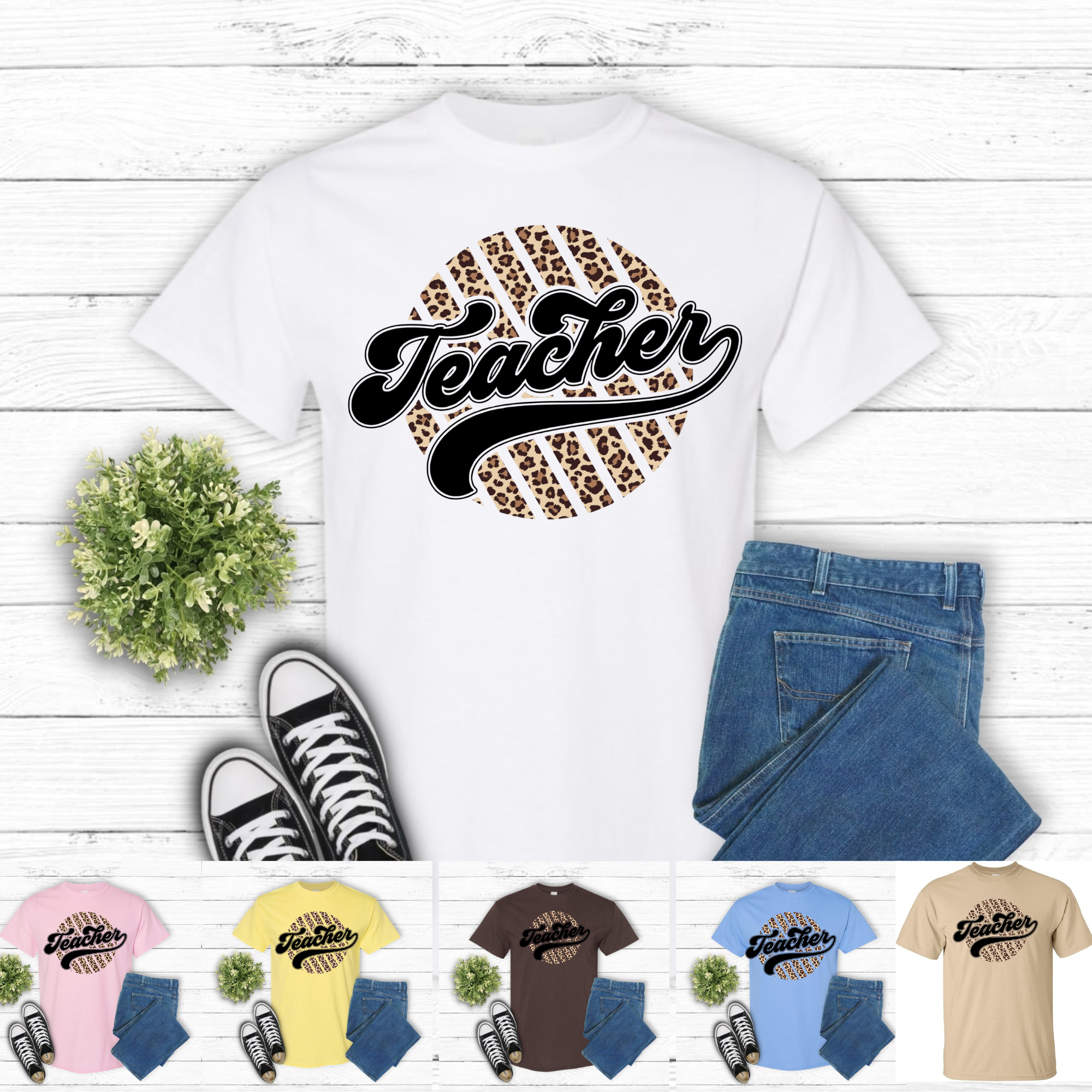 Leopard Teacher Statement Tee 🐆🍎