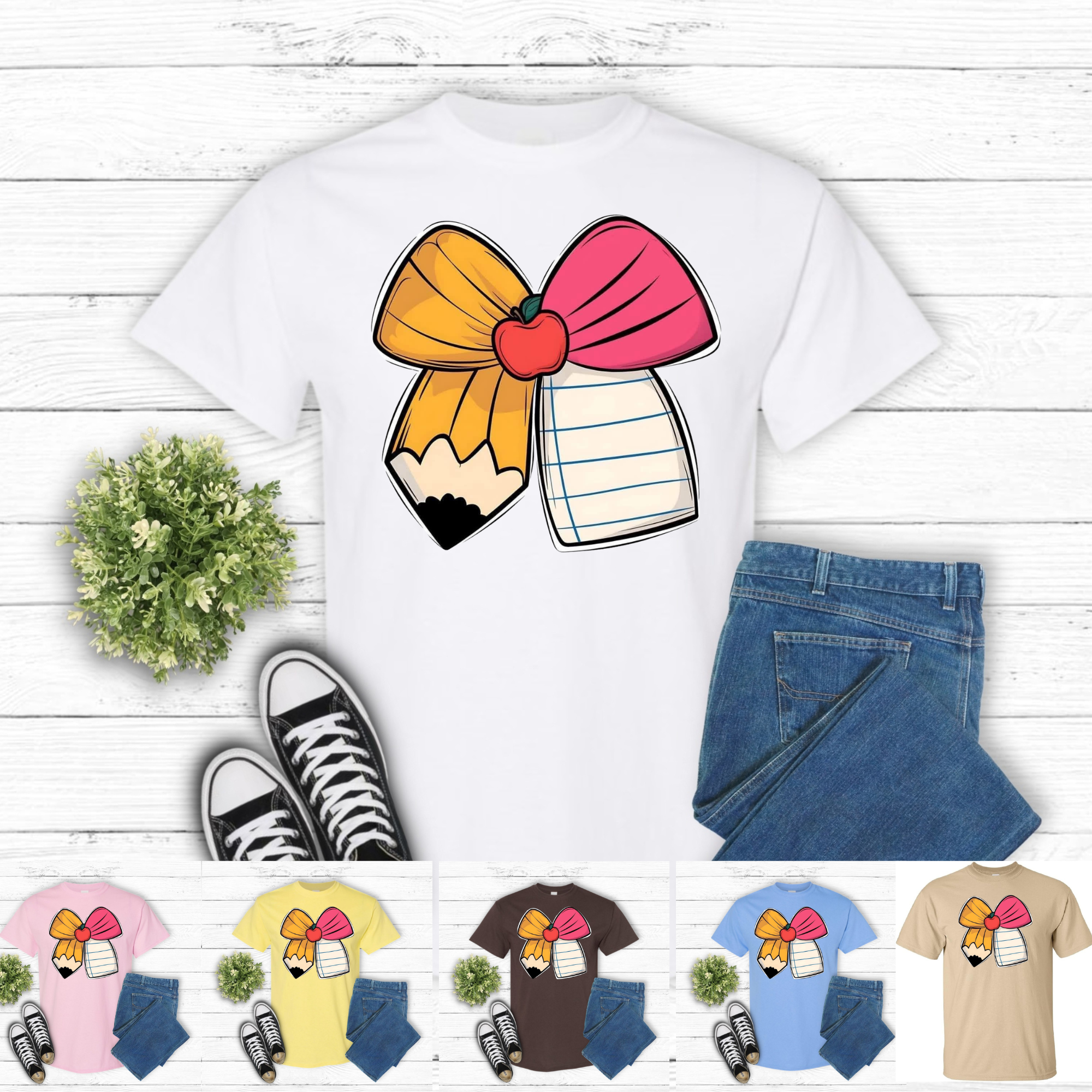 Apple Pencil Bow Tee 🍎🎀