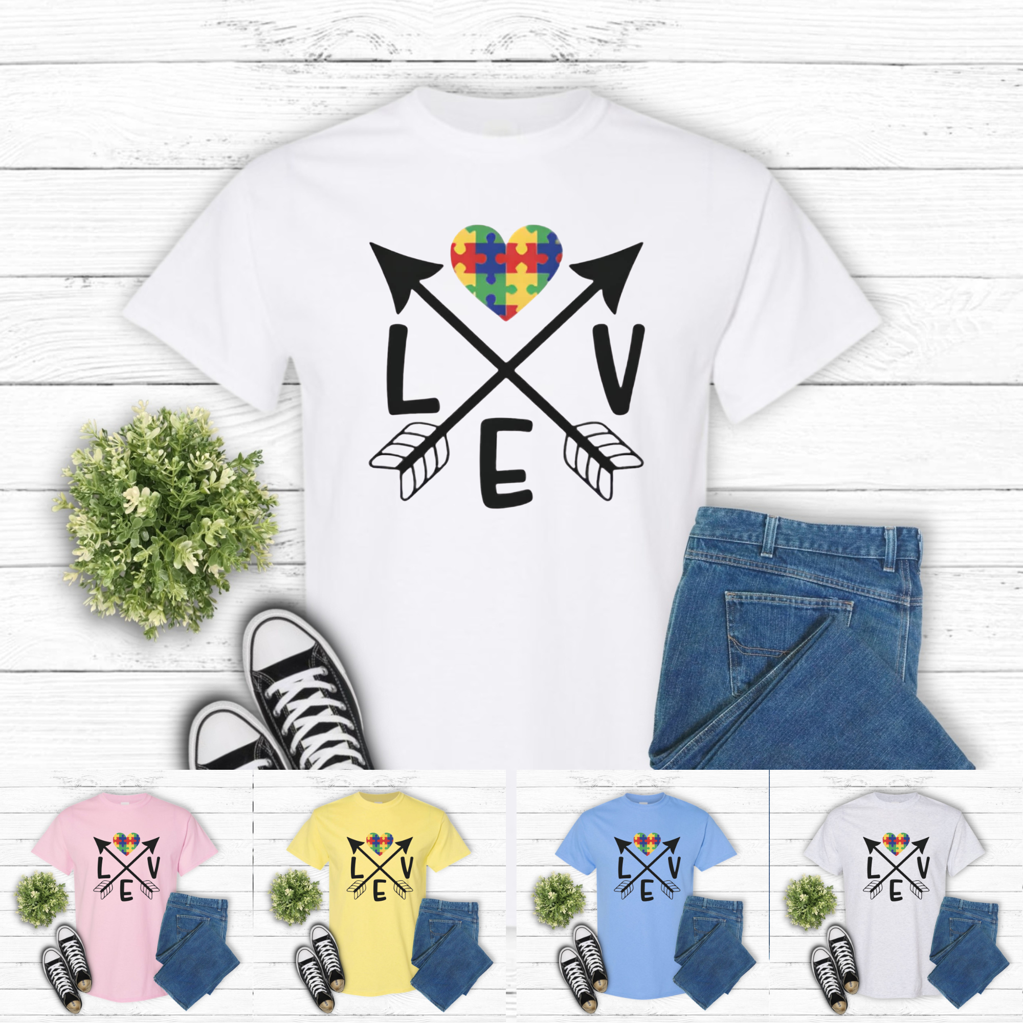 Autism Love Puzzle Heart Tee 🧩❤️