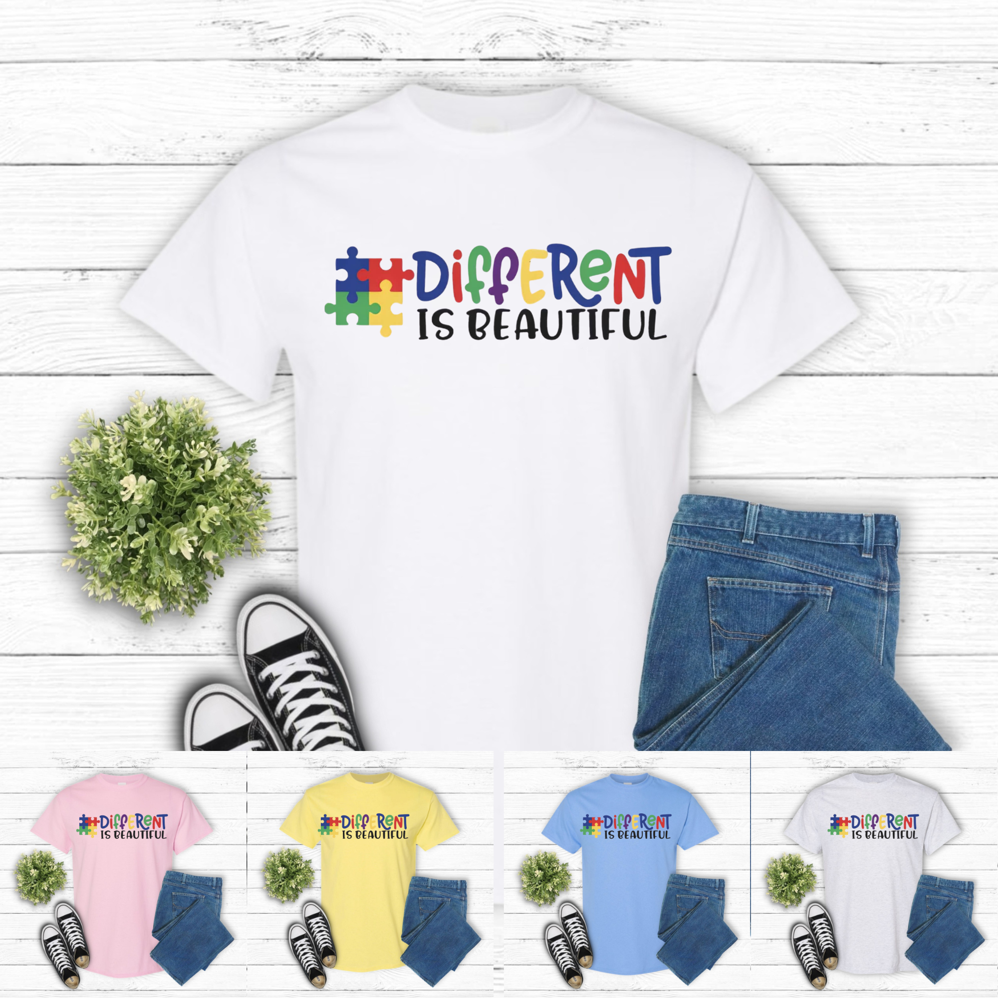 Different Is Beautiful Autism Awareness Tee 🧩💙