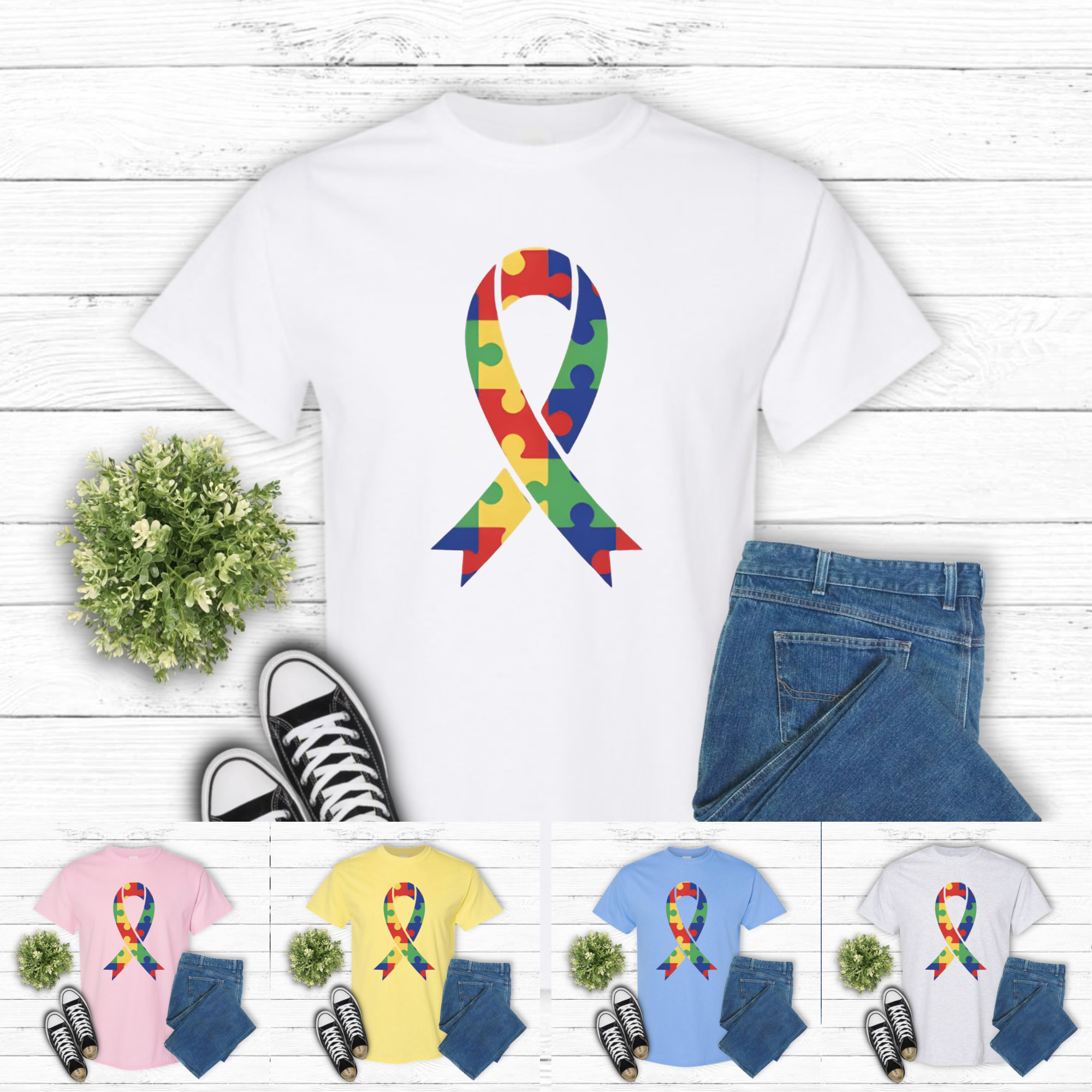 Autism Awareness Ribbon Tee 🎗️🧩