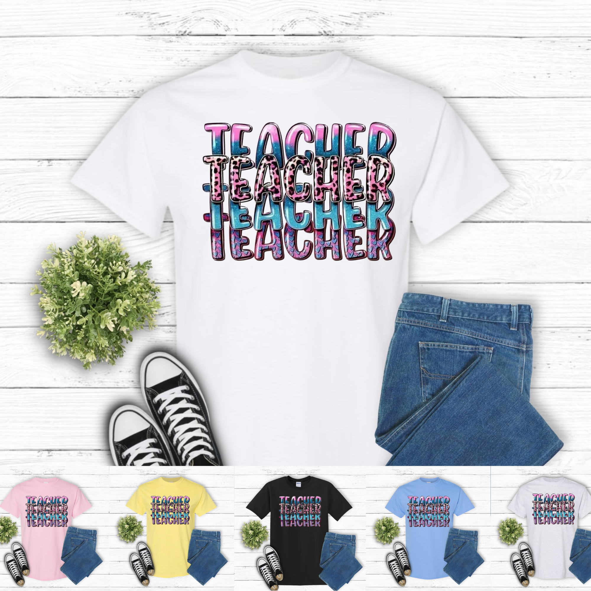 Stacked Teacher Statement Tee 🍎✨