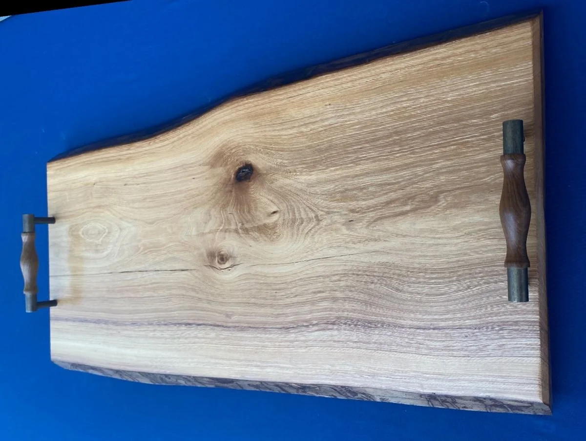 Elm Live Edge with Industrial Wood Handles