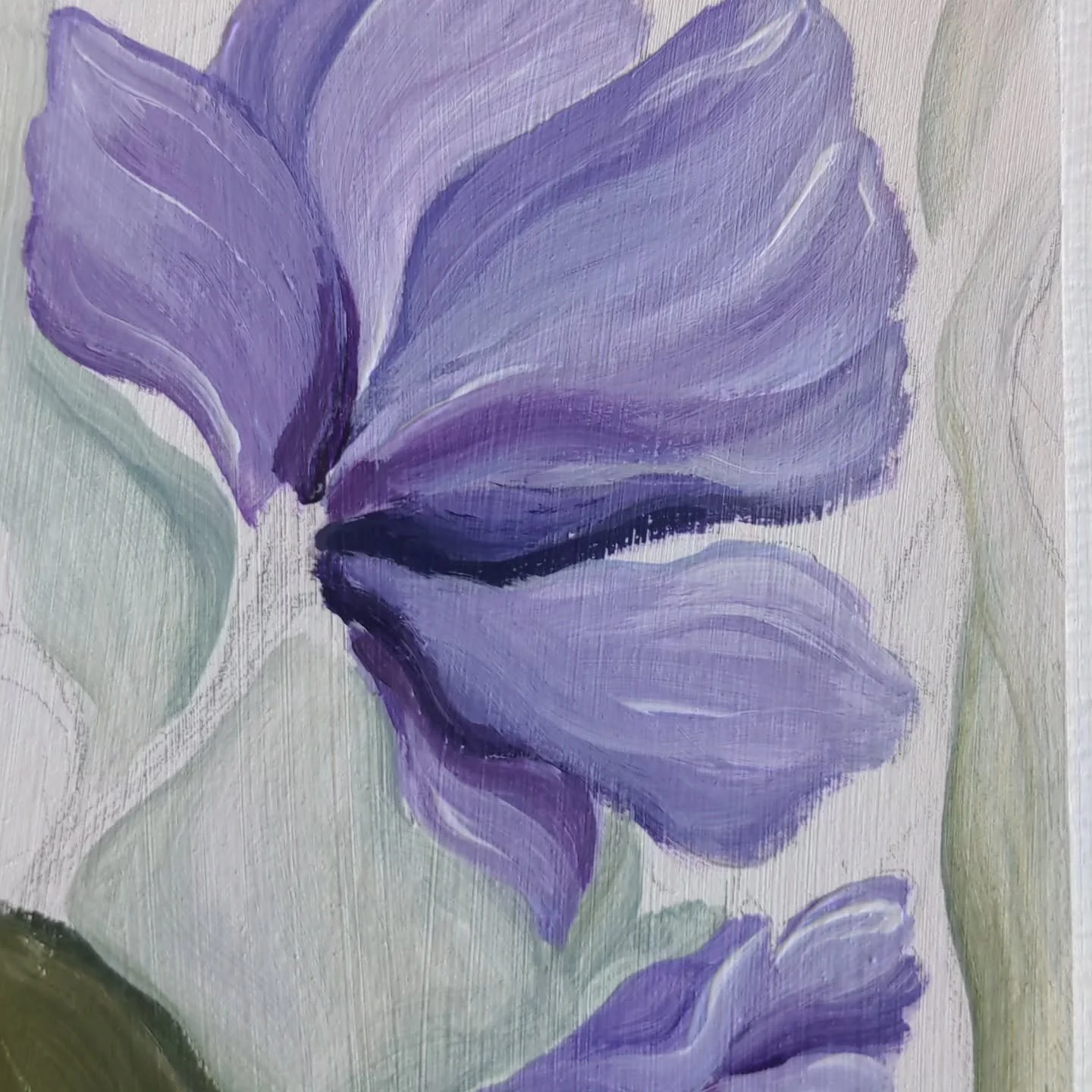 Detail of a working piece... Pretty excited about this one. 

#floralabstracts #purpleflowerart #softflowerart  #expressiveflowers