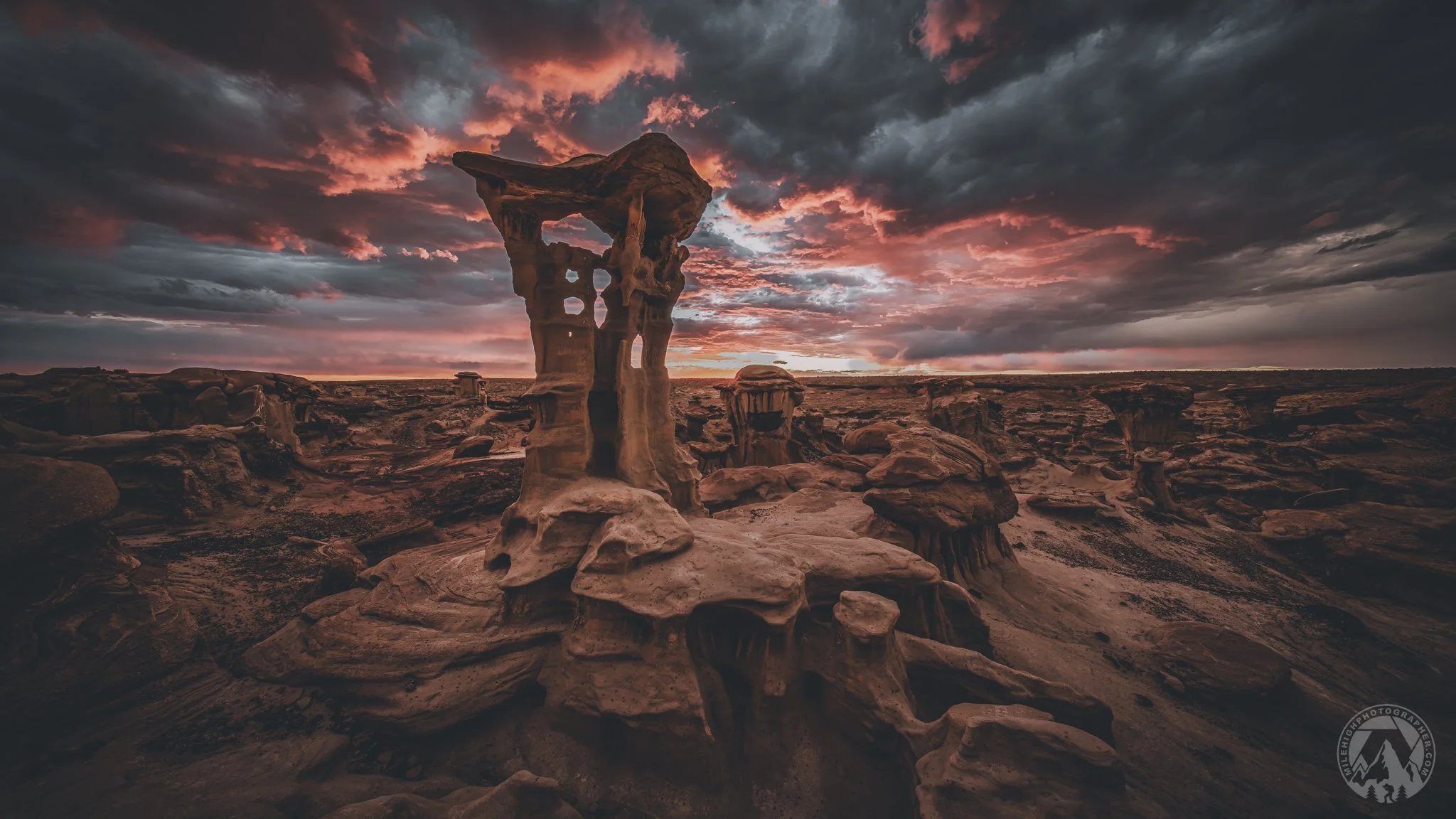 Alien Throne Beneath Burning Clouds