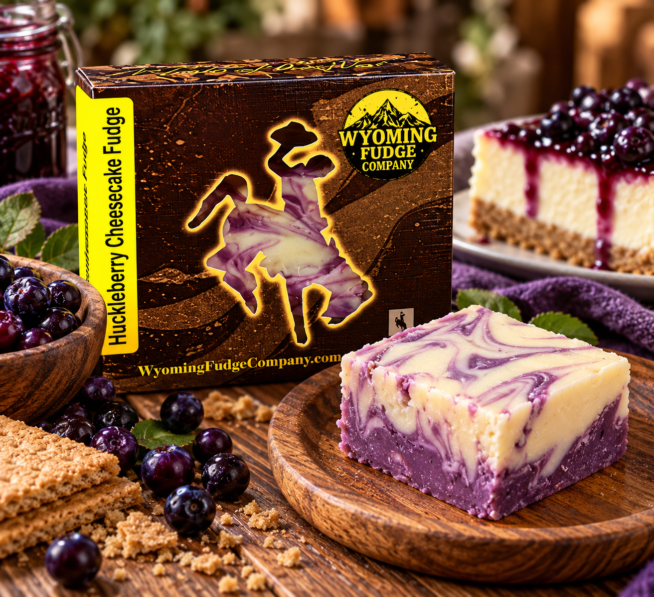 Huckleberry Cheesecake Fudge