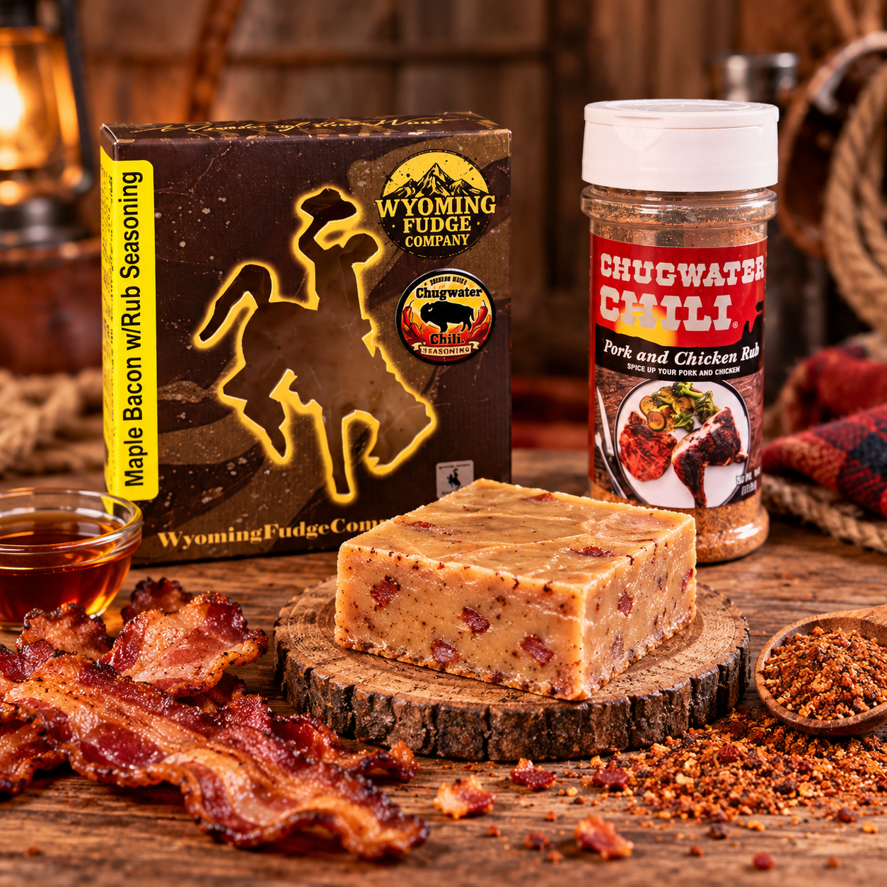 Maple Bacon Fudge with Chugwater Chili Pork Rub Seasoning
