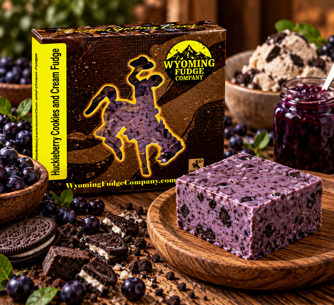 Huckleberry Cookies and Cream Fudge
