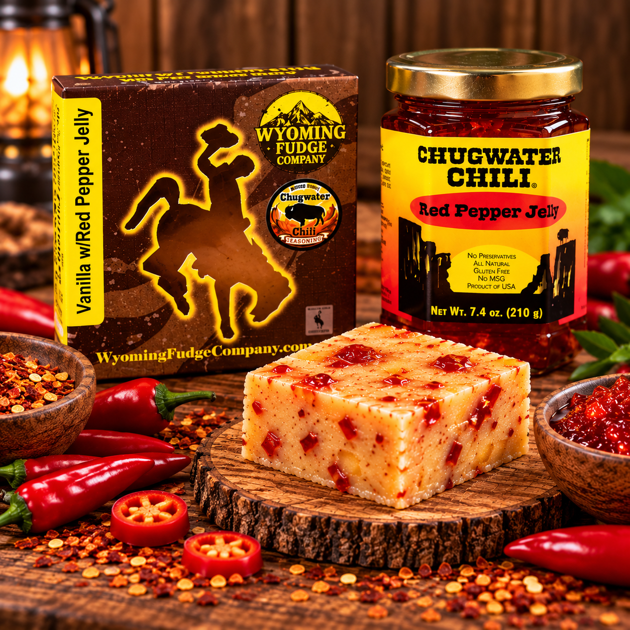 Vanilla Fudge with Chugwater Chili Red Pepper Jelly