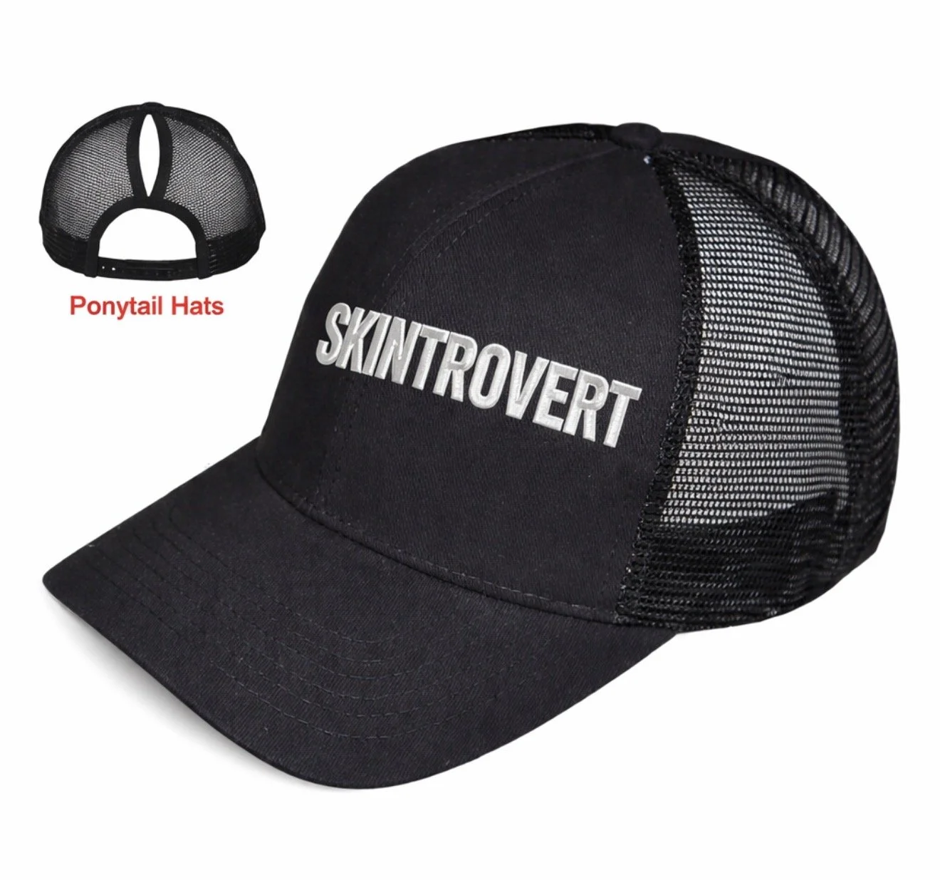 Ponytail Black Trucker Hat