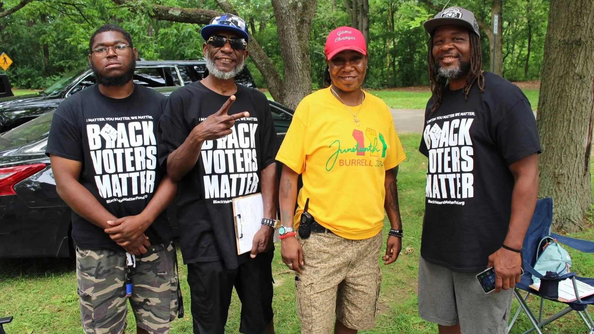 Black Voters Matter at Burrell Enterprises 2024 Juneteenth Community Outreach with Founder ReElla Burrell who paid for the entire Kalamazoo Michigan Event.