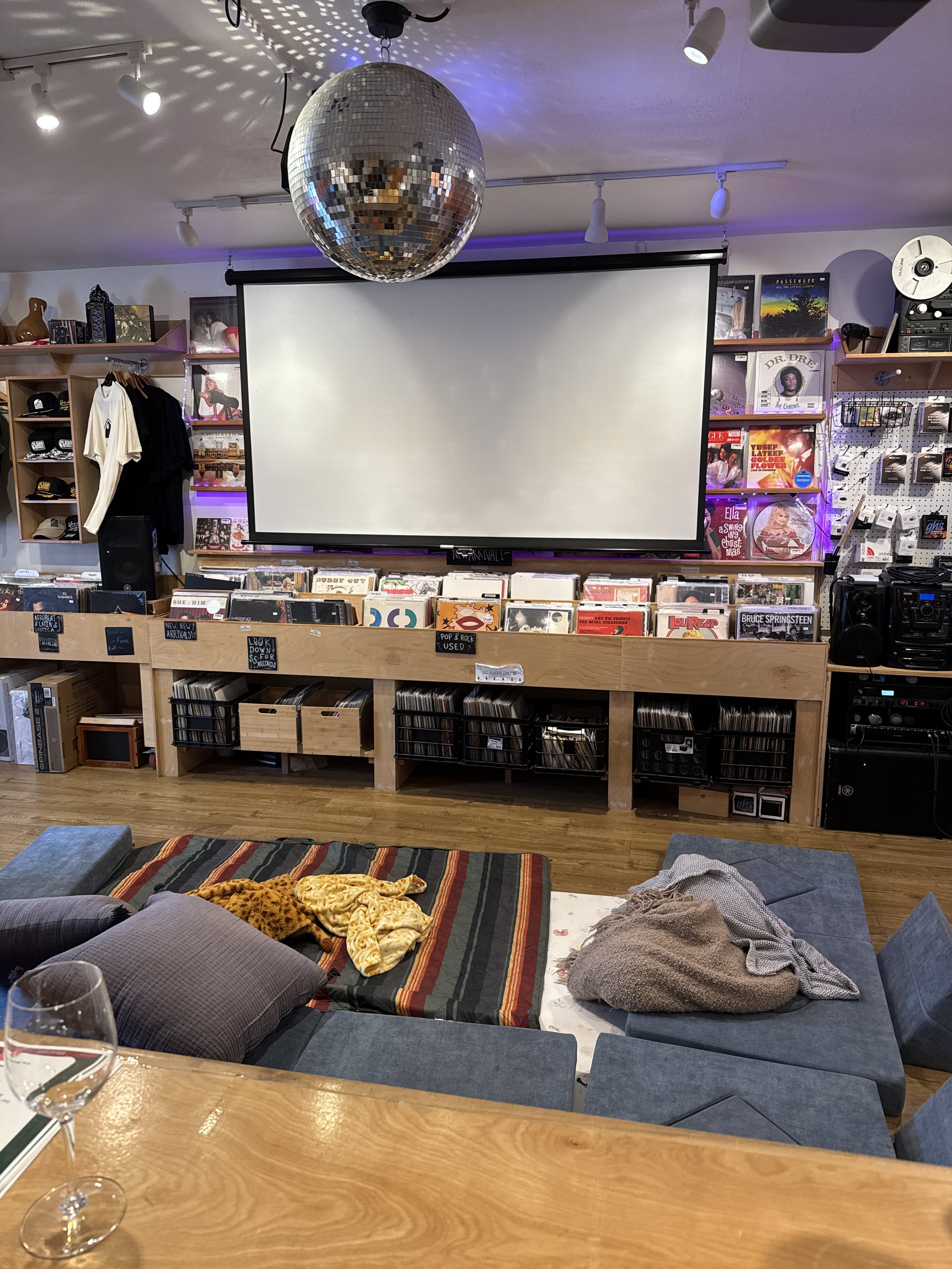 Uila records transforms into a cozy entertainment and viewing room 