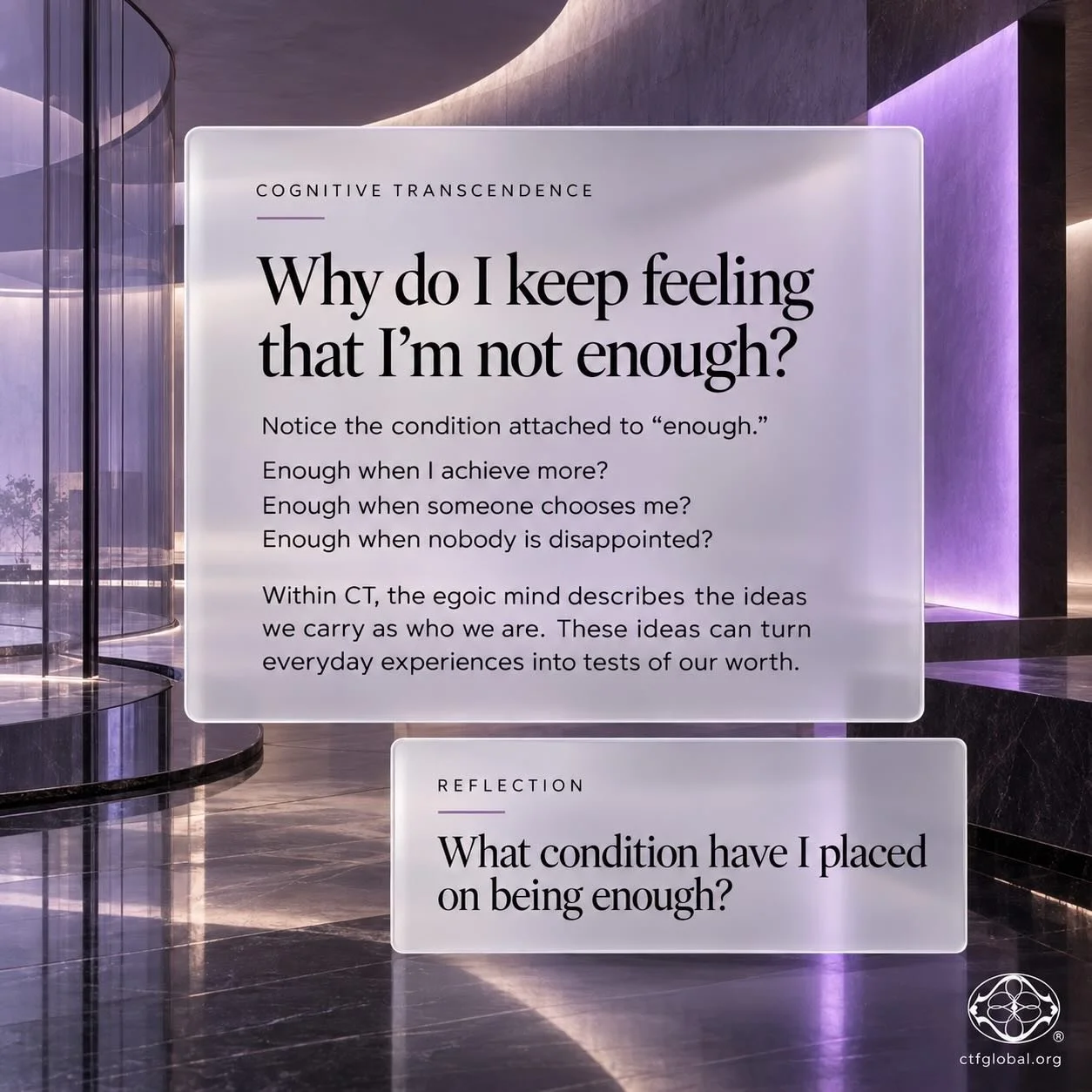 What happens when you finally meet the condition you thought would make you enough?

Sometimes the relief lasts only until the next comparison, expectation, or goal appears.

&ldquo;I will feel enough when I achieve this.&rdquo;
&ldquo;I will feel en