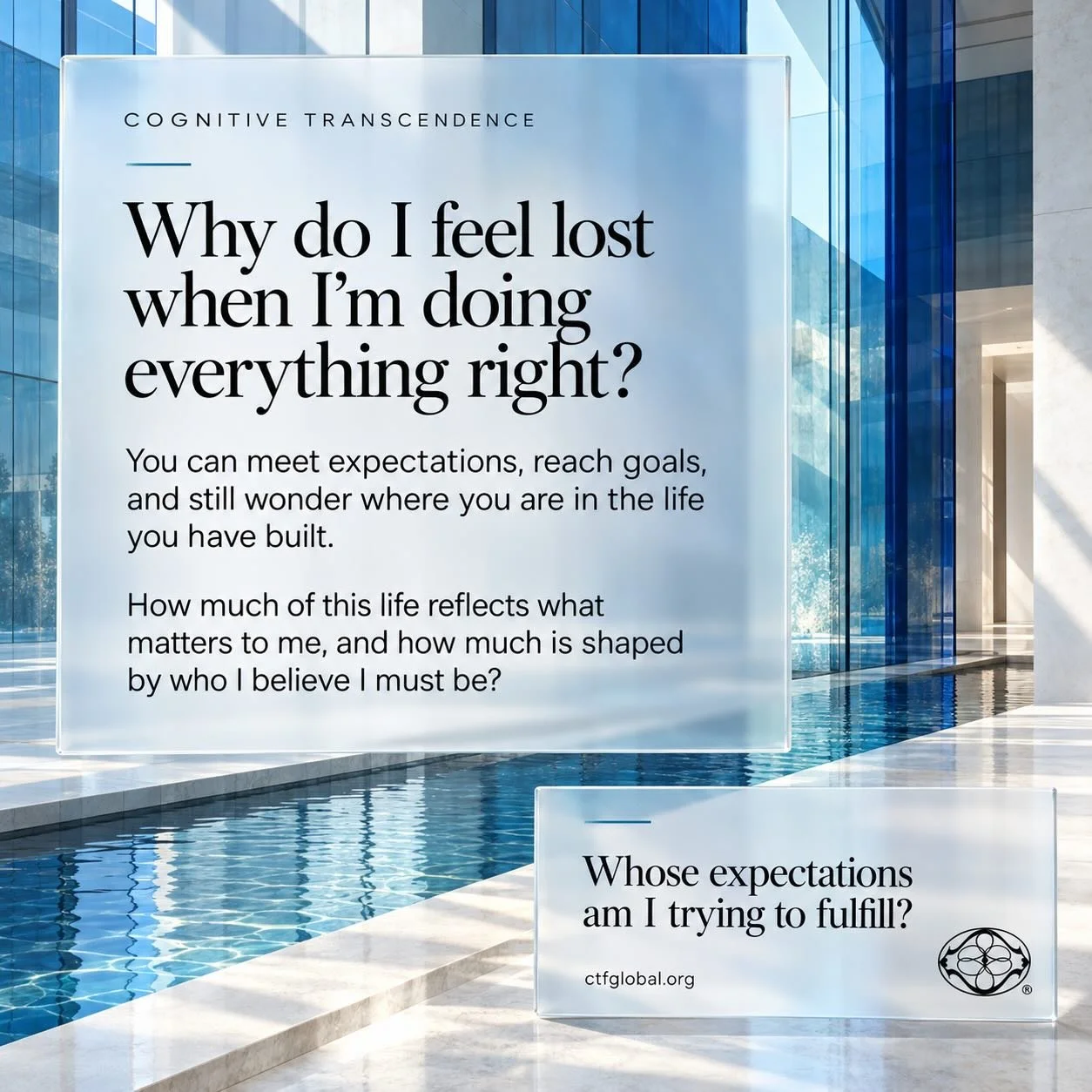 Sometimes the life that earns approval leaves little room to ask what matters to you.

You become good at meeting expectations. You make the next decision, reach the next goal, and keep moving. Yet a question remains: Do I want this, or have I learne