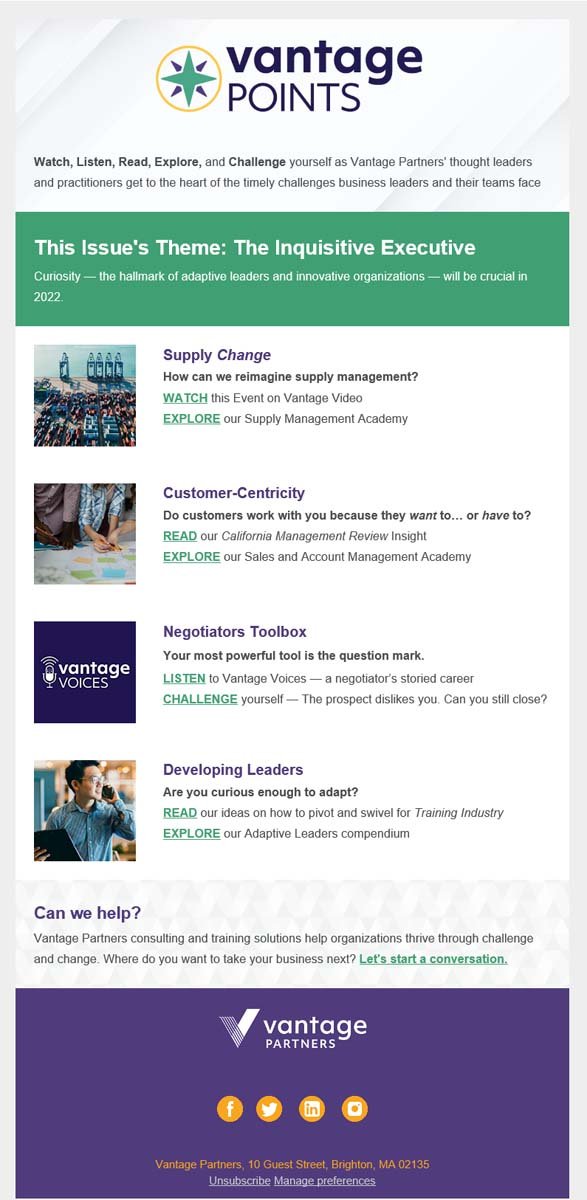 Vantage Partners Newsletter