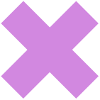 Purple X mark on a white background