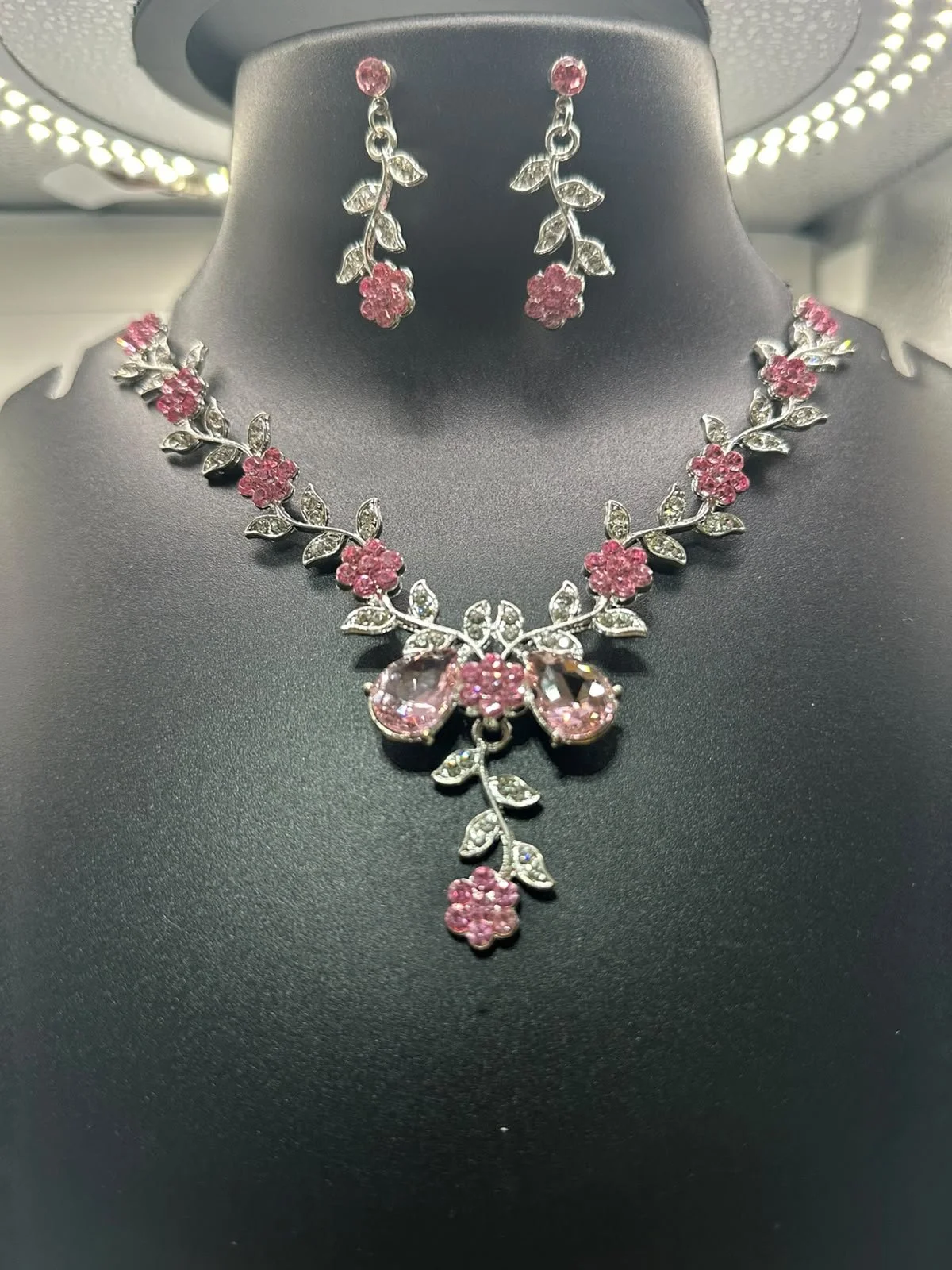 Blush Blossom Crystal Necklace Set
