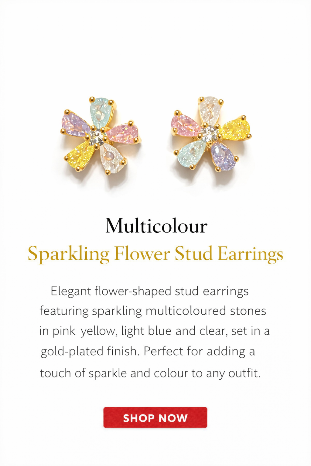 Multicolour Flower Stud Earrings