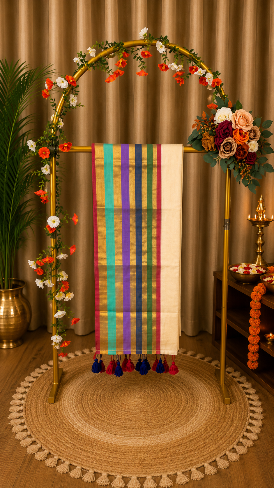 Multicolored Boarder  Mulcoton saree