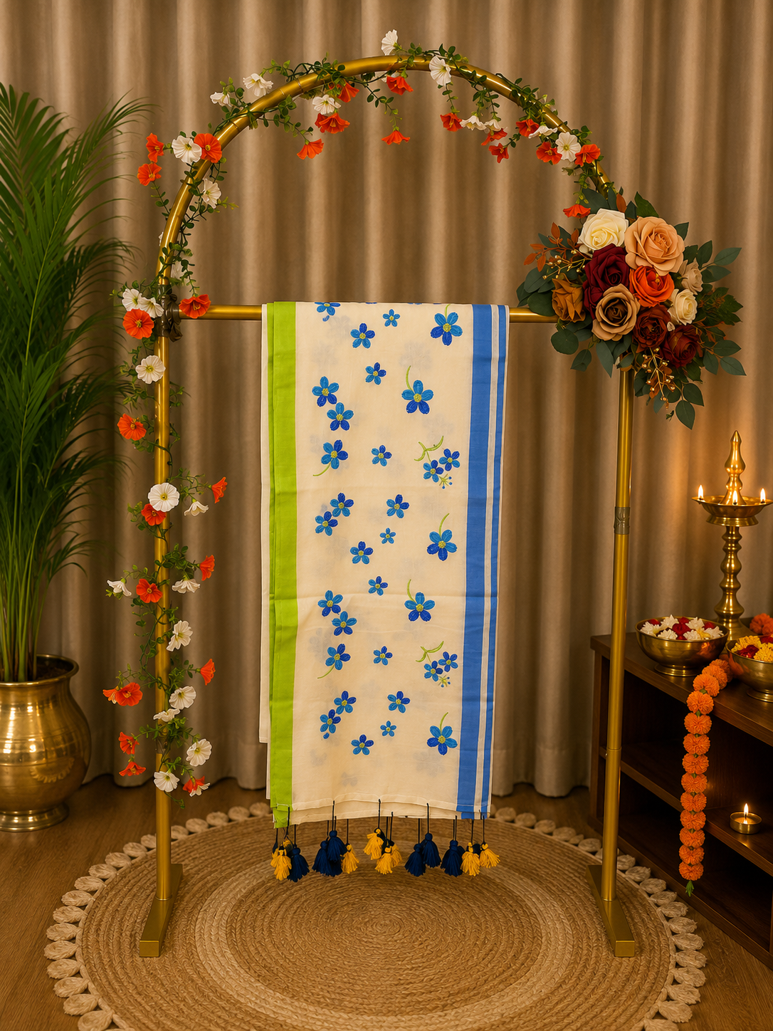 Mul Cotton Saree with Multicolour Border