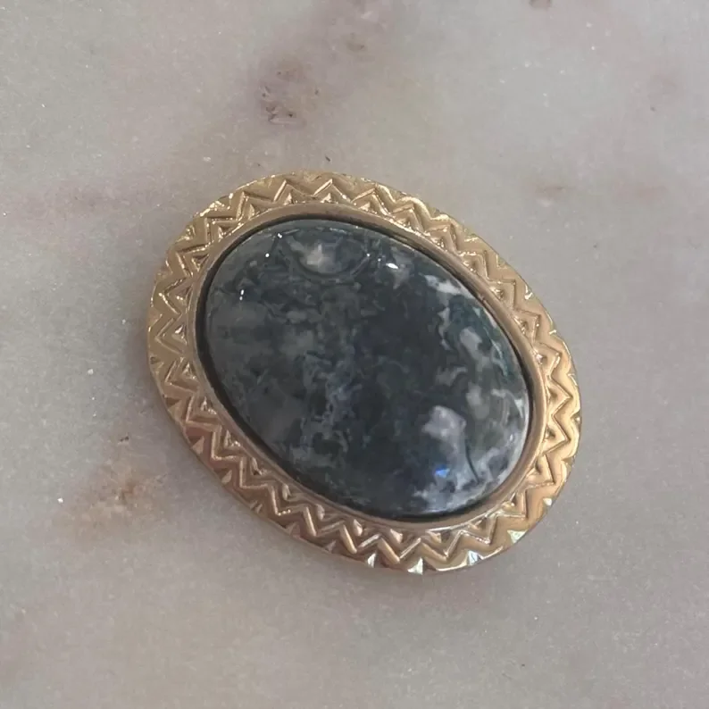 Vintage Indian Agate Brooch Pendant. Nonno's Keepings.
