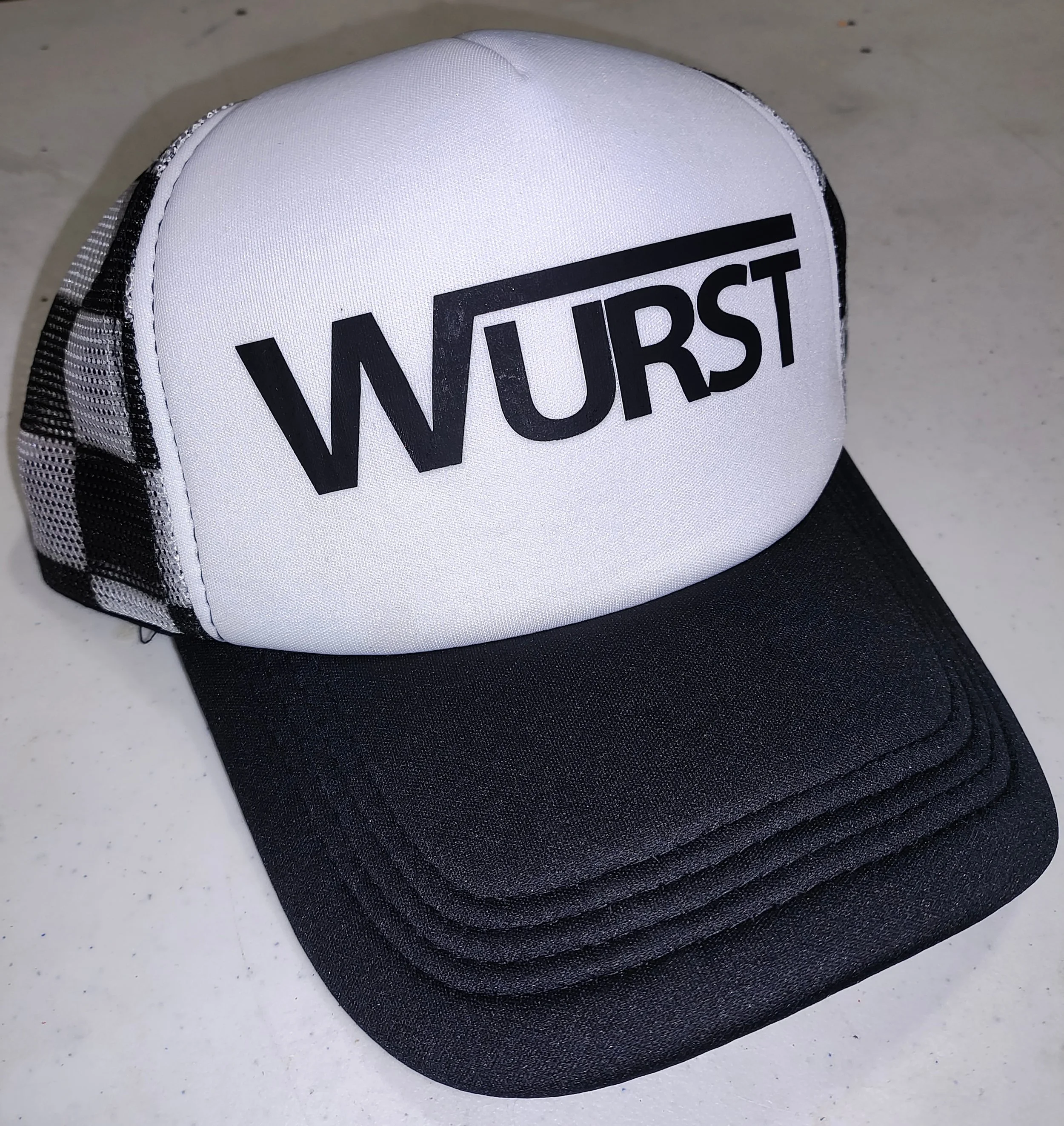 White Off the bun Hat