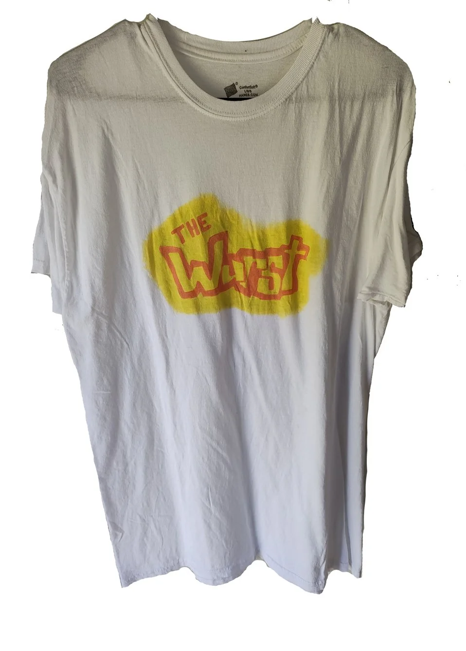 Large White T-shirt yellow logo
