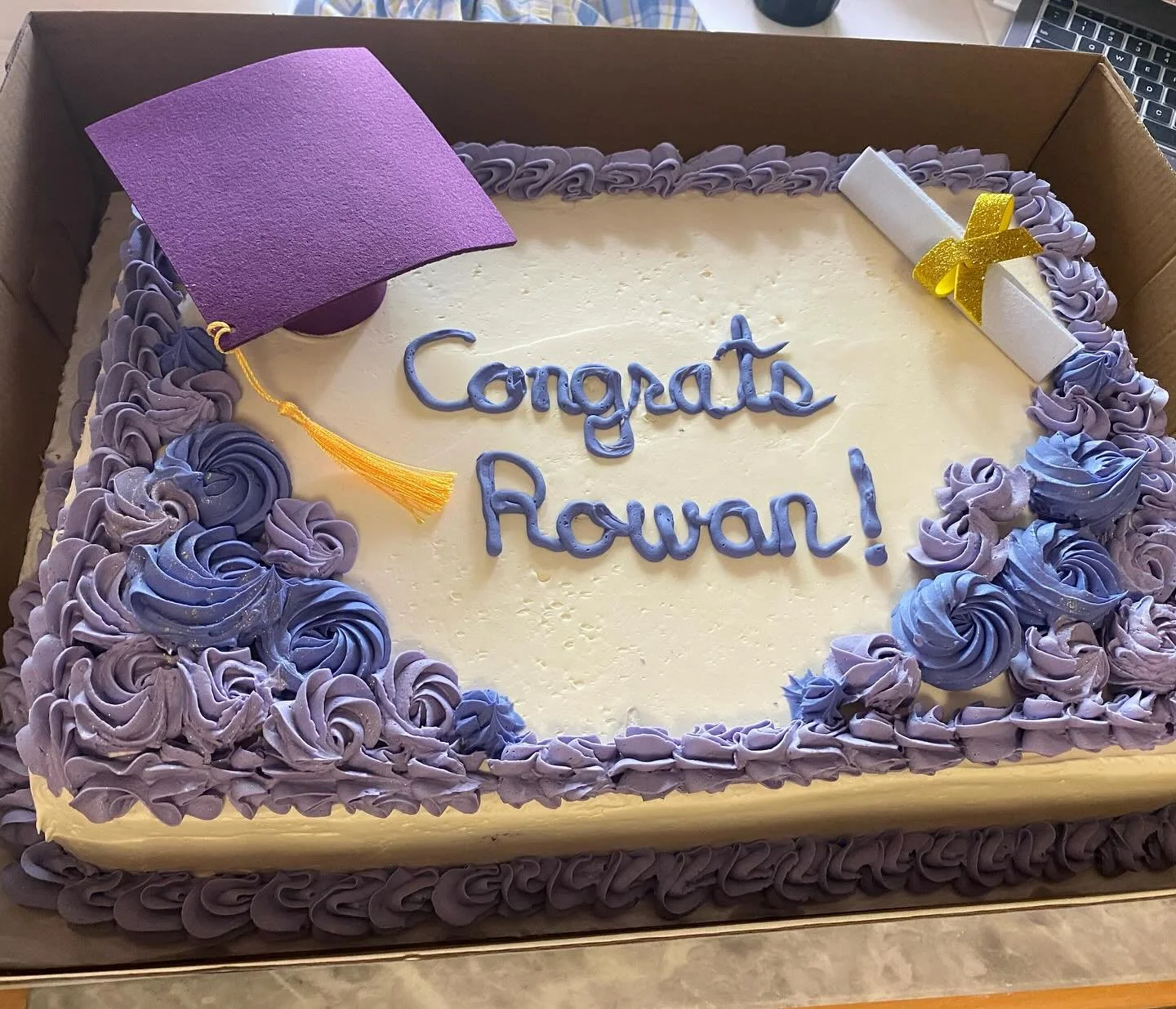 Chocolate and Vanilla Graduation Cake