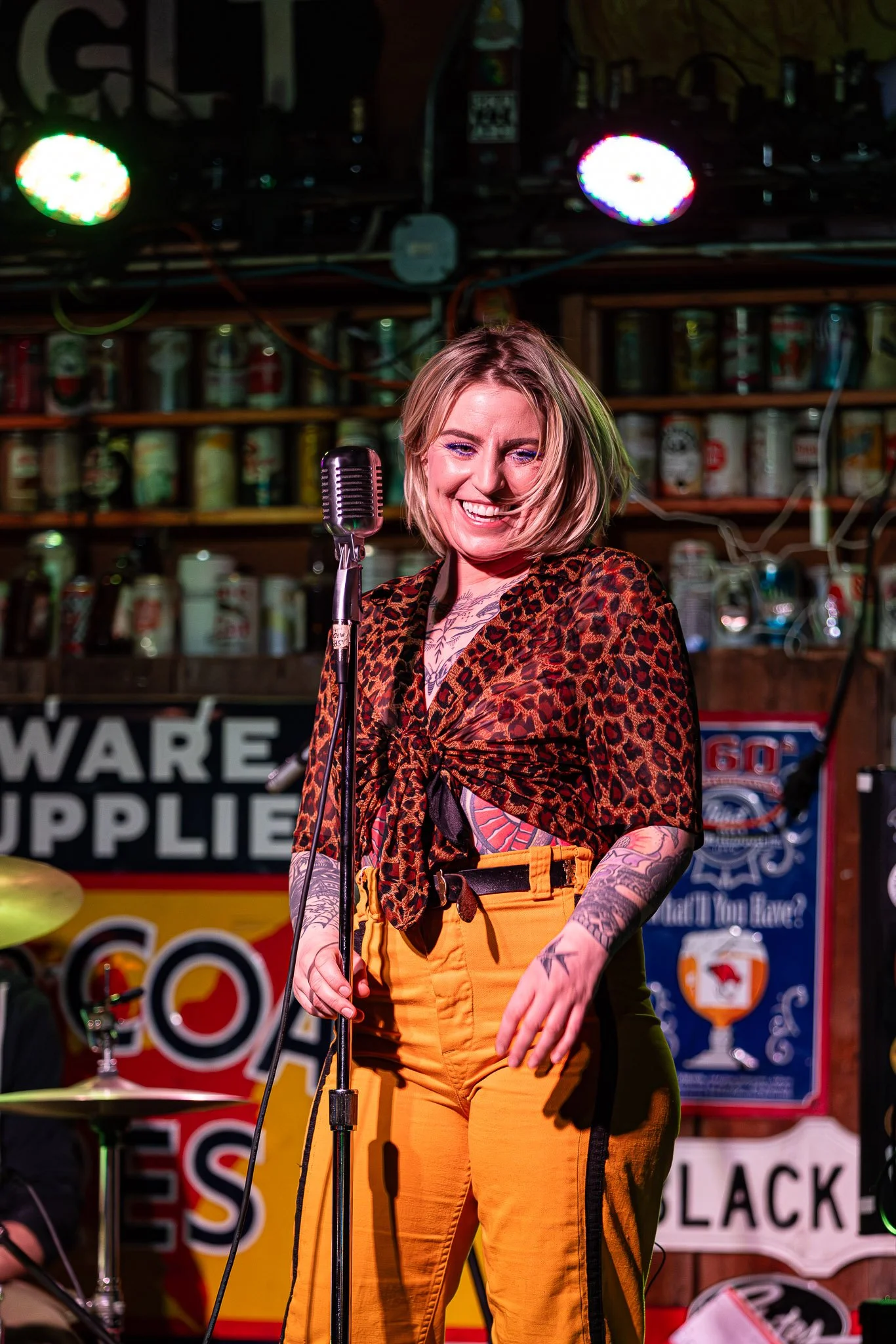 Parahellion's lead singer at the Filling Station