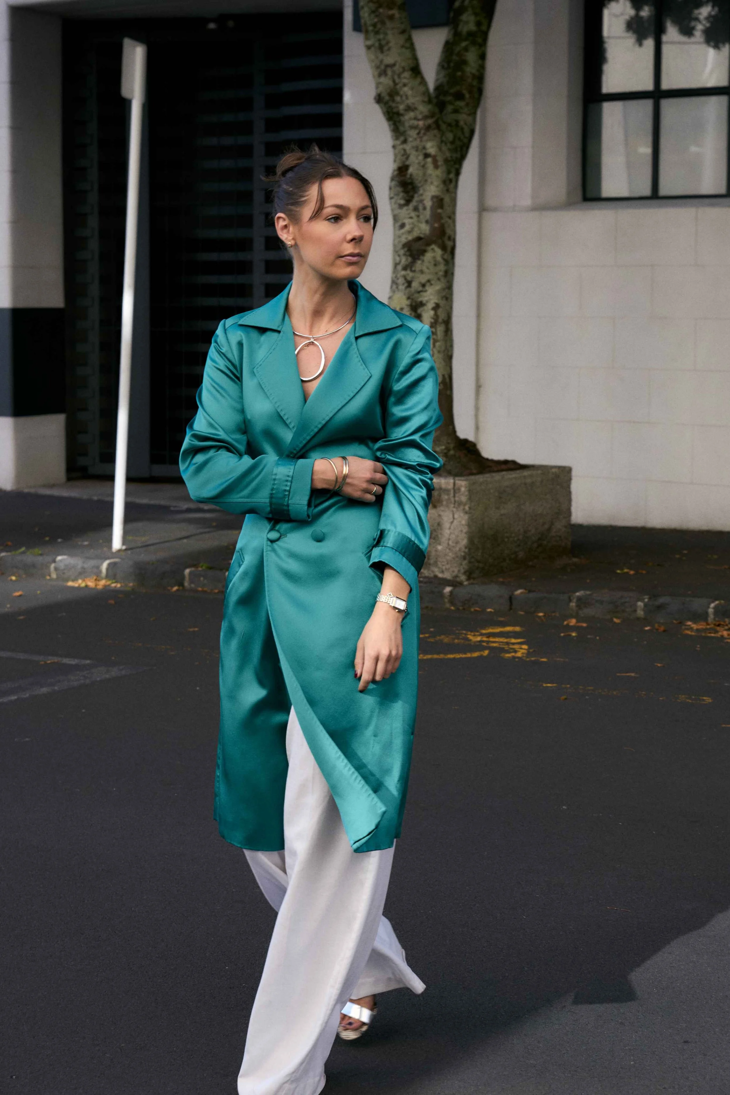 Refined tailored look styled by Maia Stewart combining French chic and contemporary luxury.