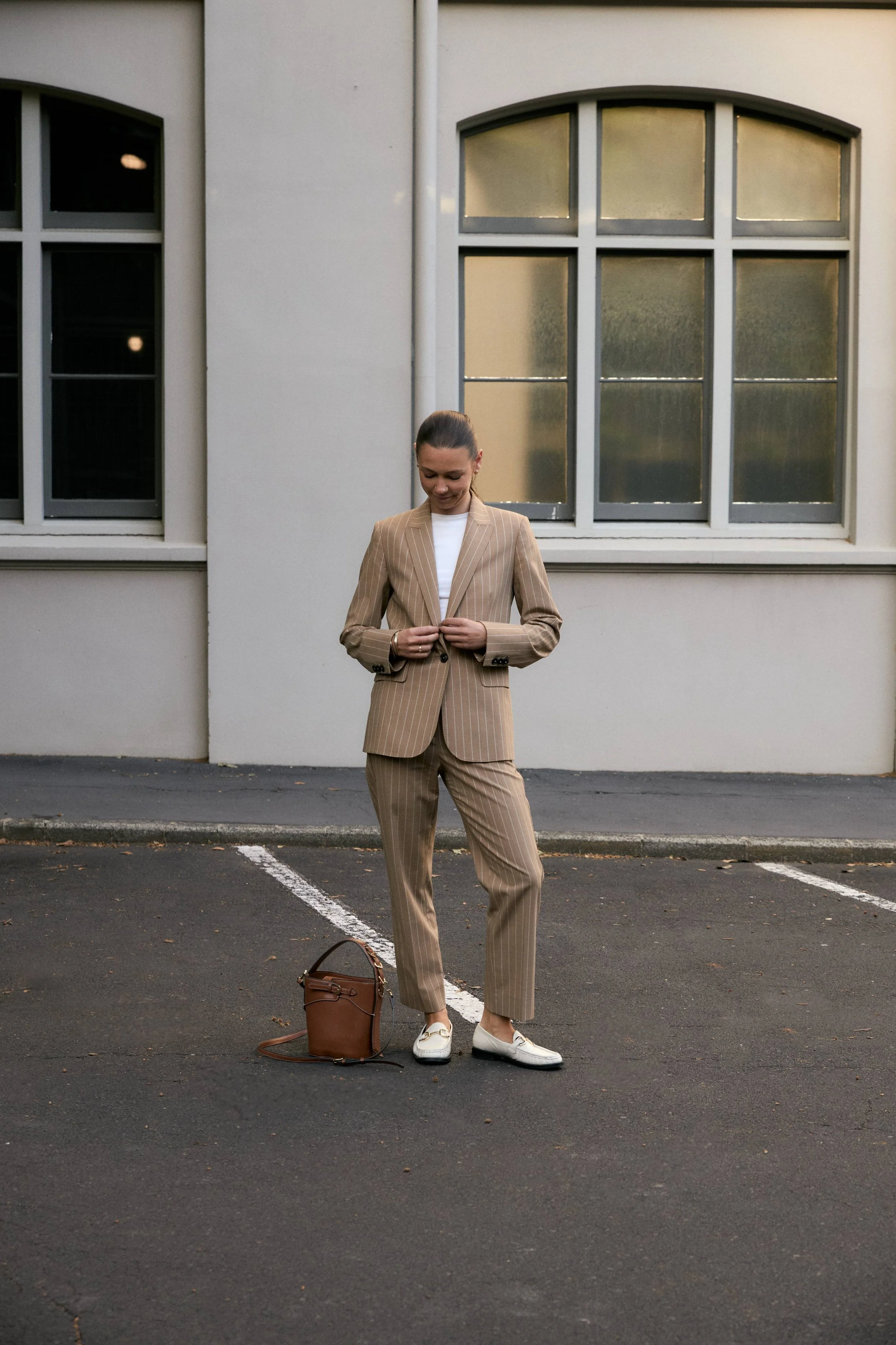 Luxury street style outfit styled by Maia Stewart blending Parisian influence with modern minimalism.