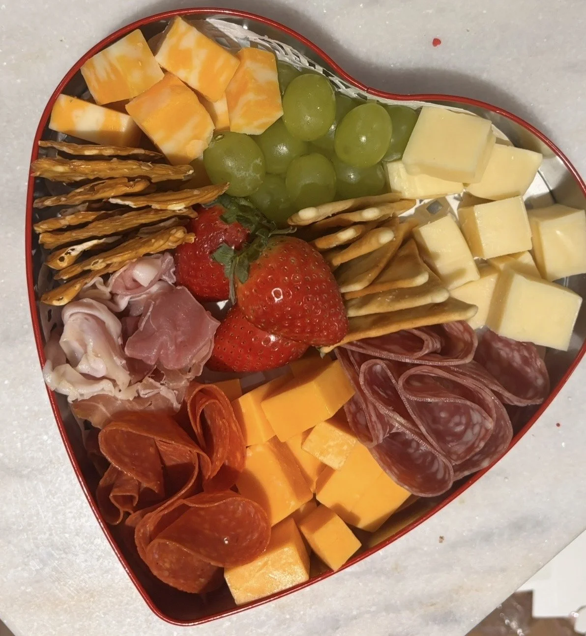 Heart-Shaped Gourmet Charcuterie Box