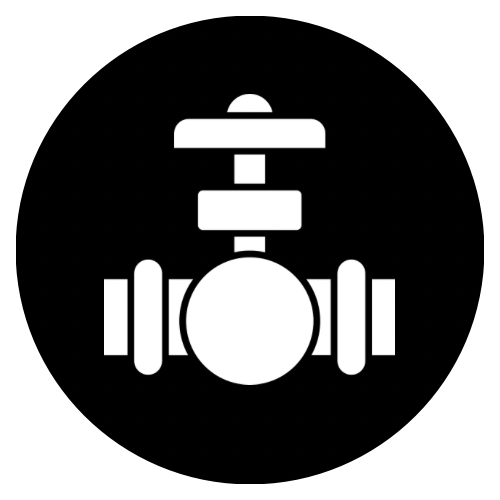 Icon of a water system on a black background.
