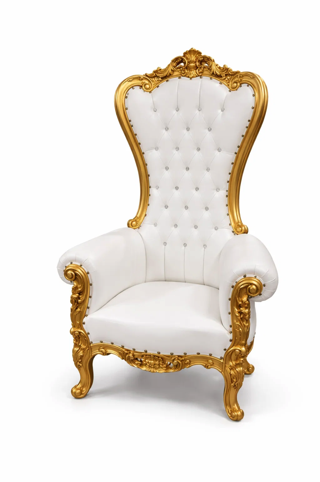 Gold & White Throne Chair