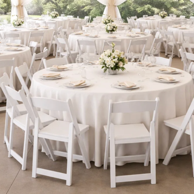 Table and chair rental packages for events based on guest count