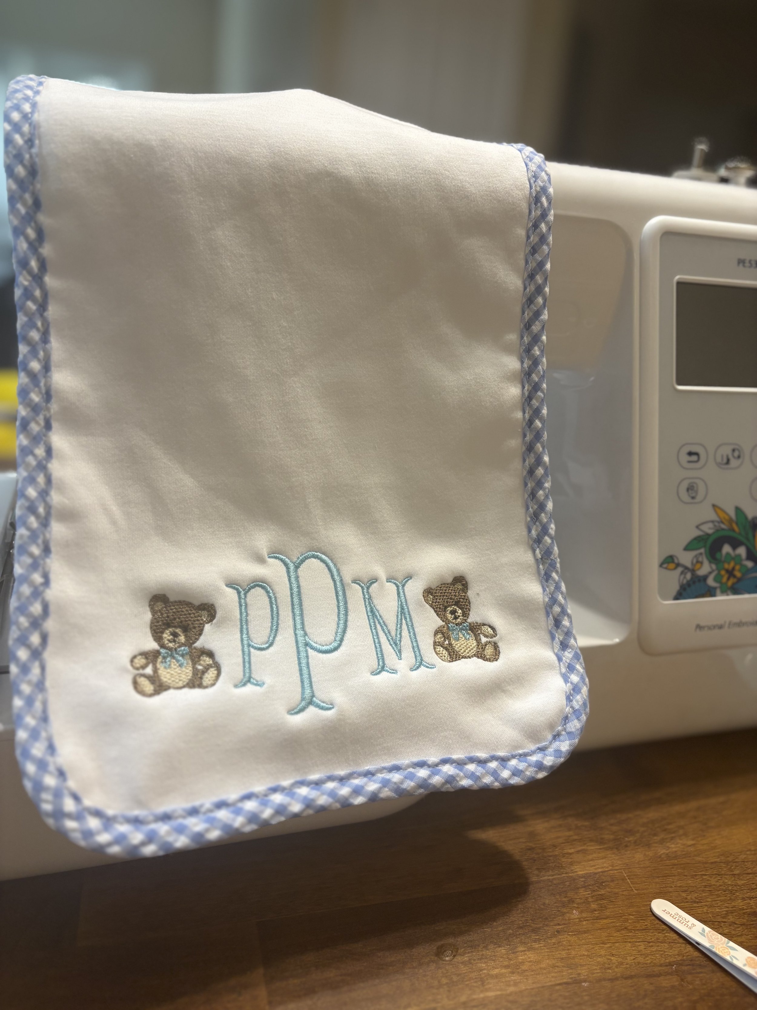 Gingham Burp Cloth