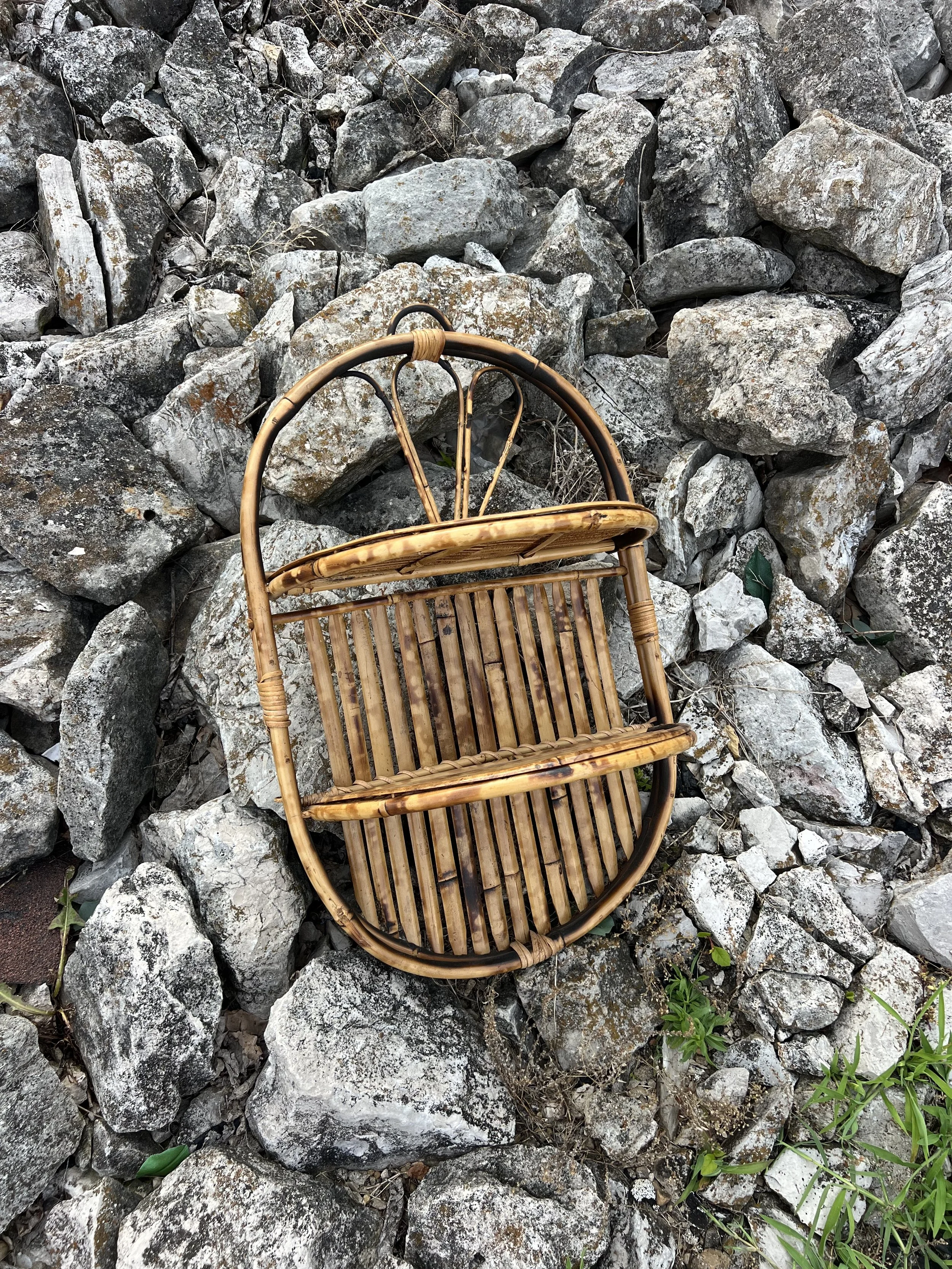 Rattan and Bamboo Shelf