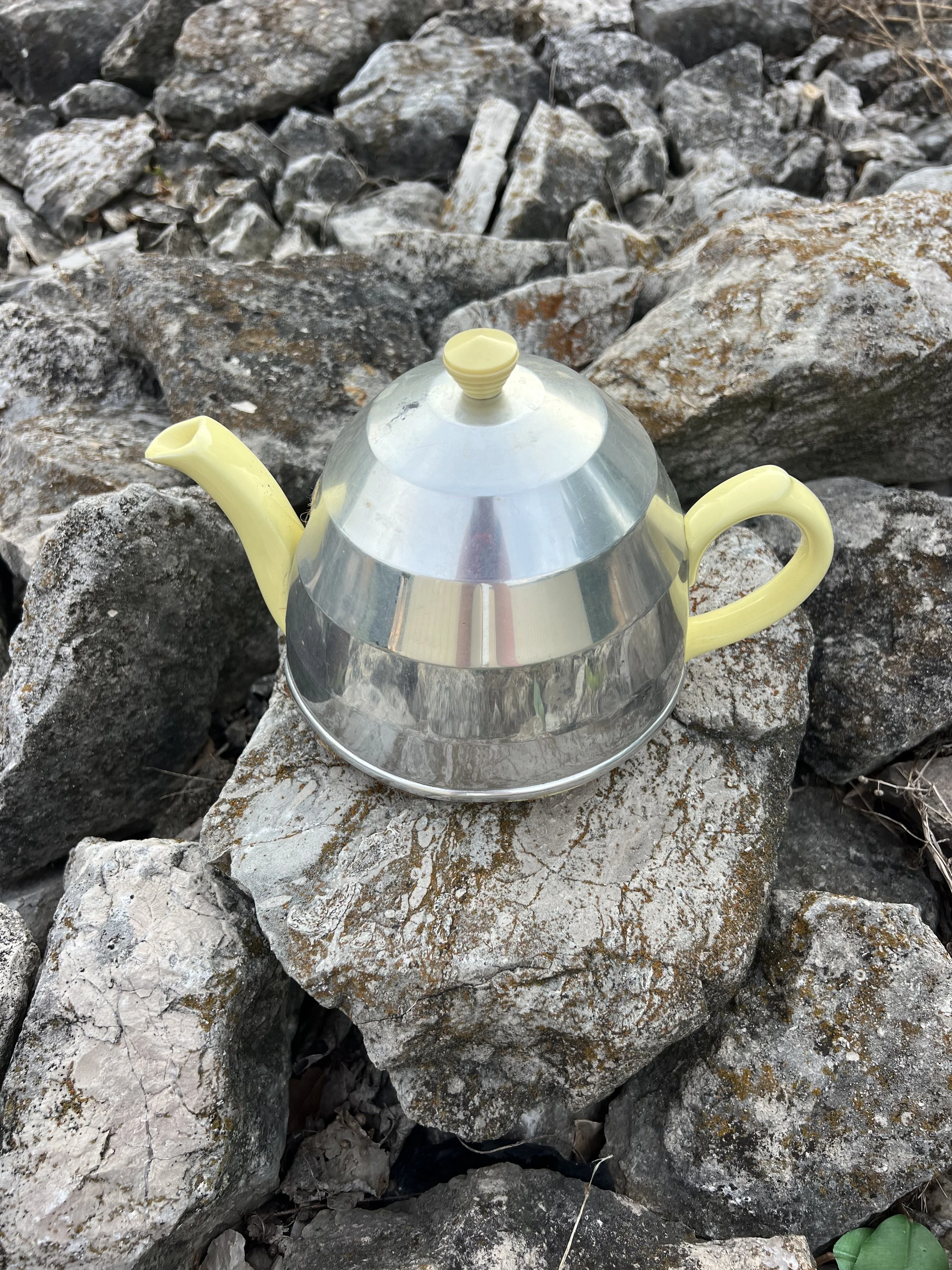 Chrome-plated Ceramic Teapot Set
