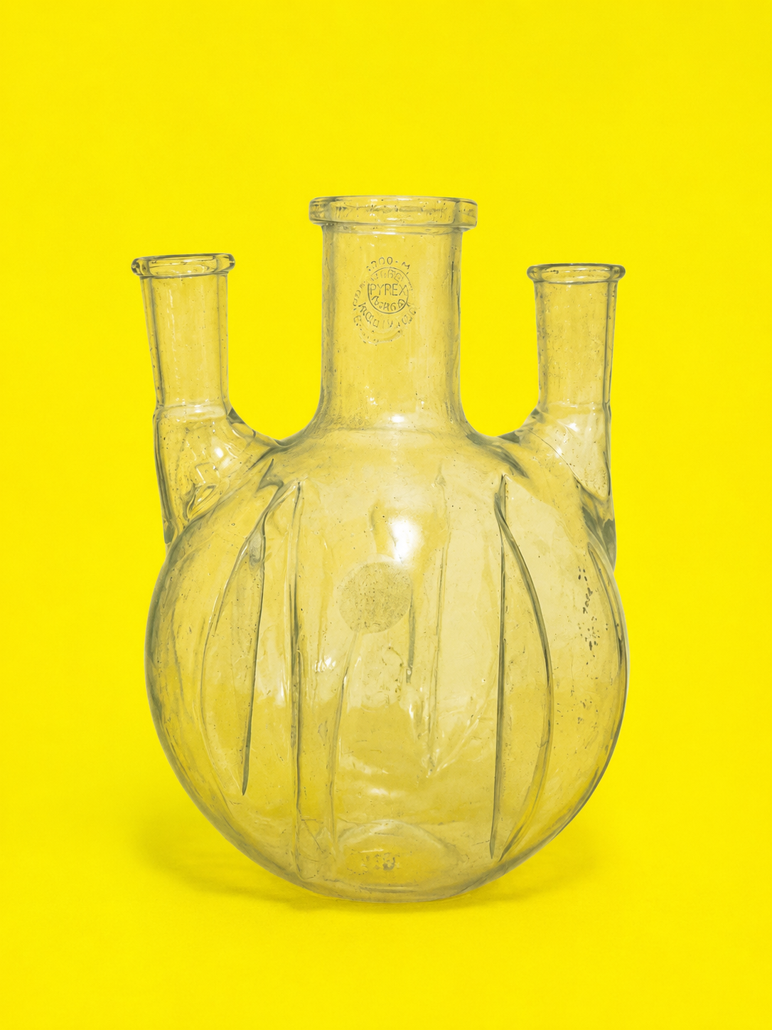 Vintage pyrex three-neck flask