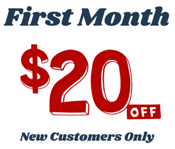 Easter Month sale advertisement offering 20 dollars off. The promotion includes text and colorful design elements.