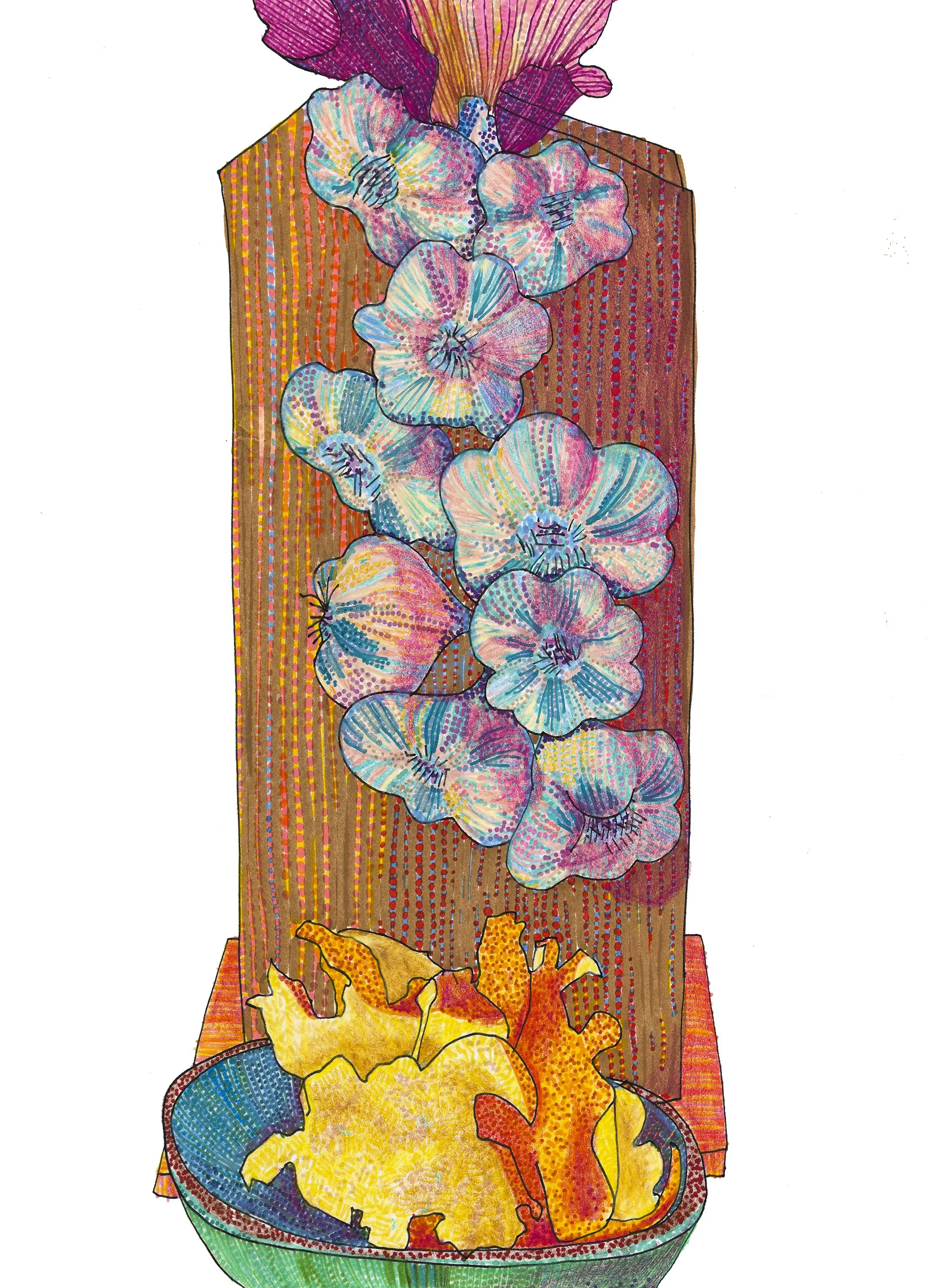 Pen and colored pencil on paper, 2022