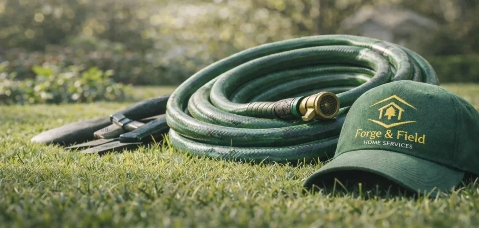 Forge & Field Home Services lawn care equipment serving Aubrey, Prosper, Celina, and Cross Roads Texas