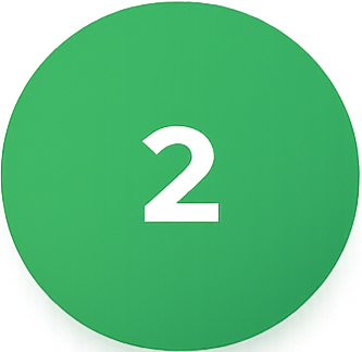 Green circular button with the number 2 in the center.