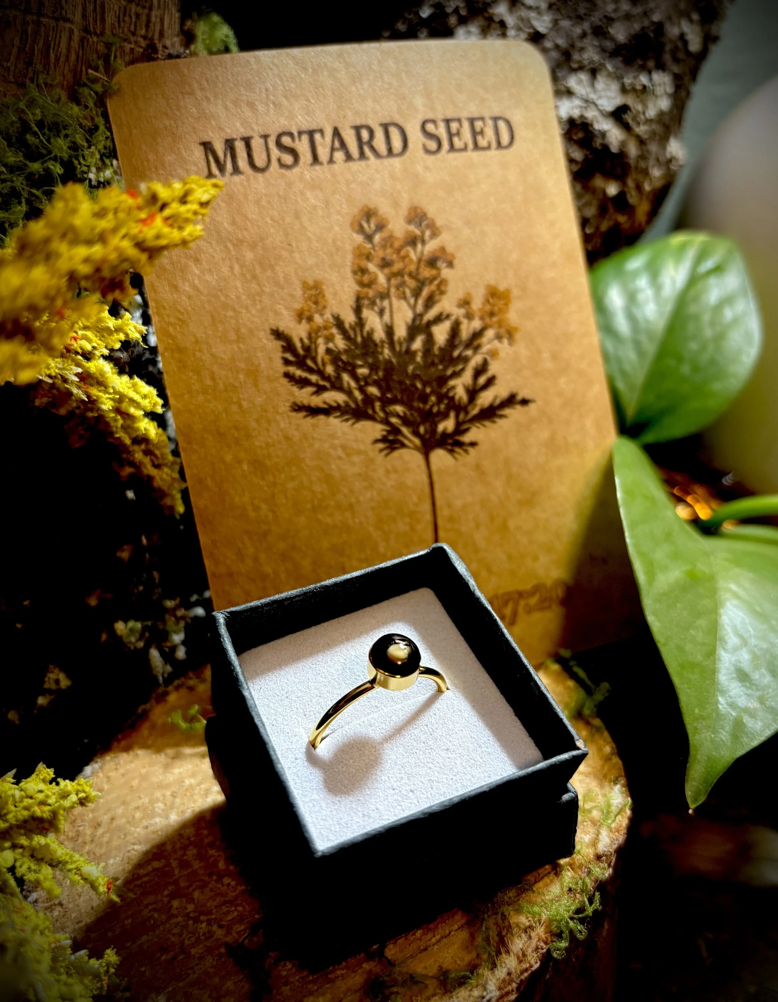 Elegant Gold Mustard Seed Ring
