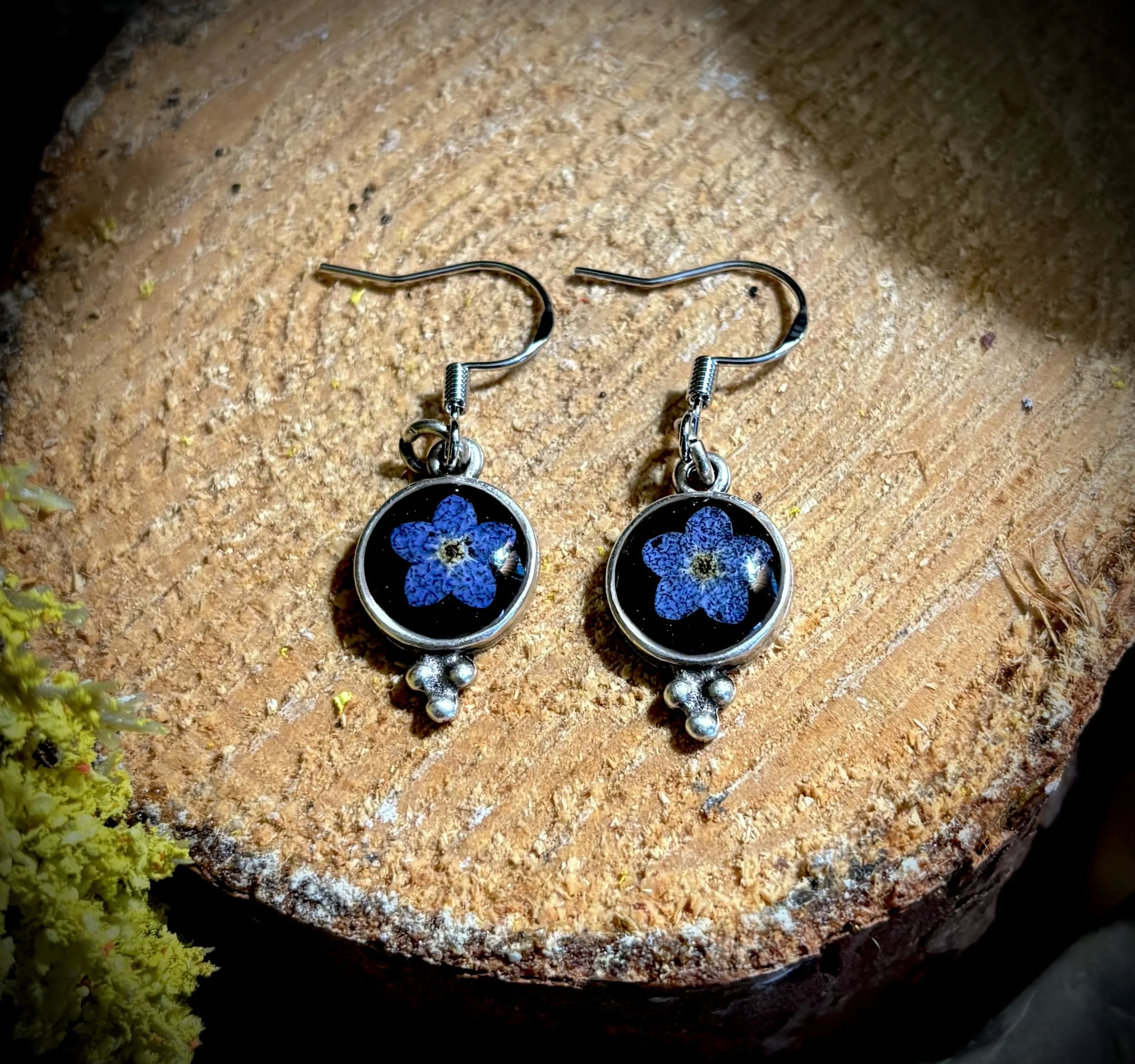 Silver "Forget me not" earrings