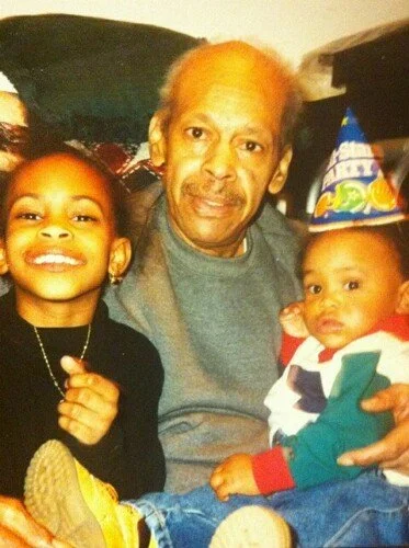 Charlie with grandchildren, Danielle and Ricky.JPG