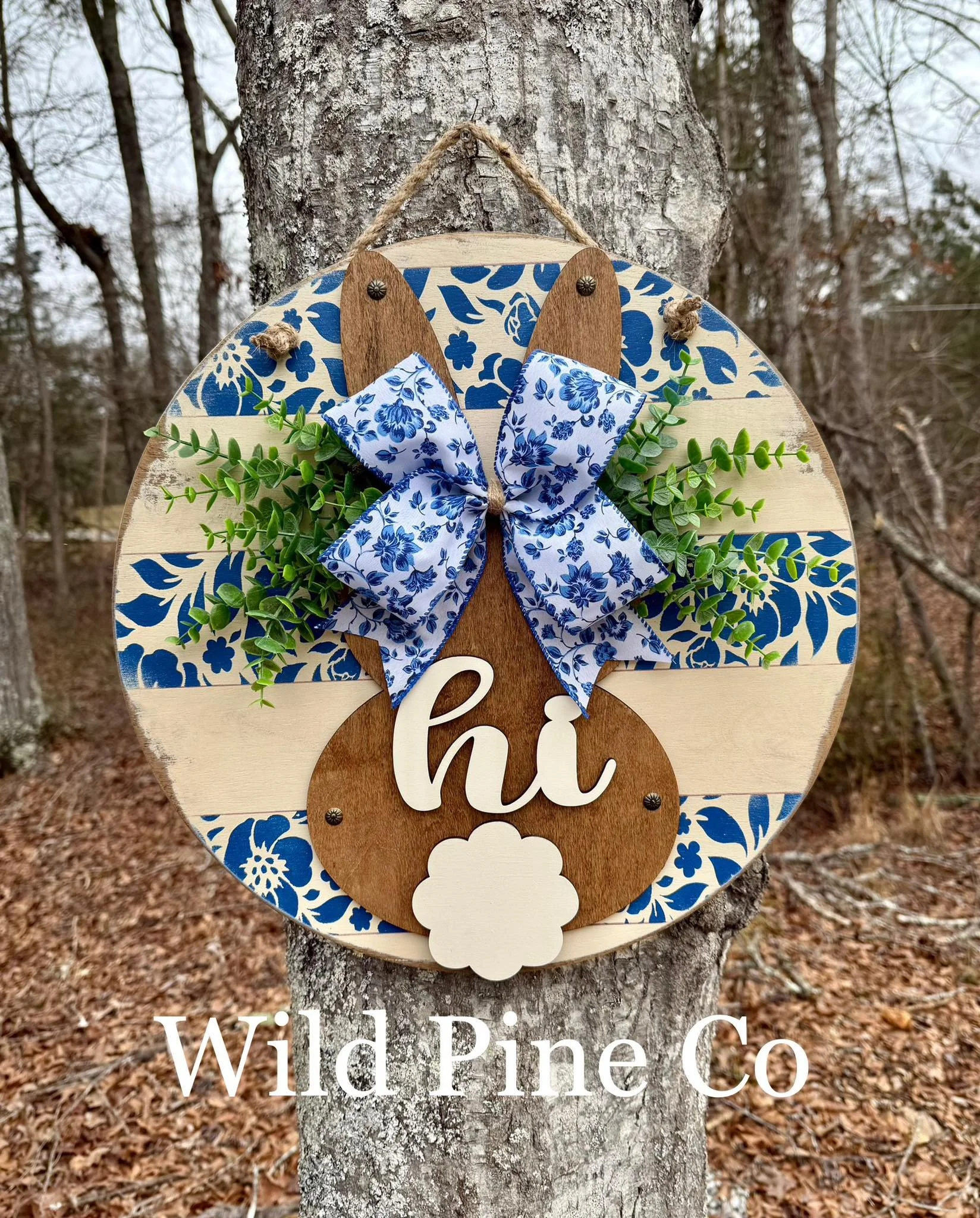 Floral Hi Bunny Hanger