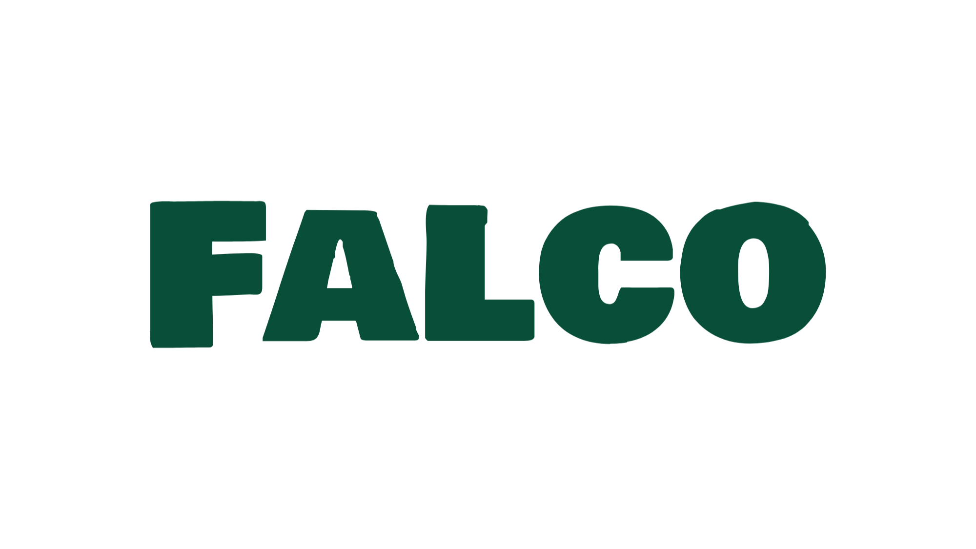 The logo of Falco, a company, with green text on a white background.