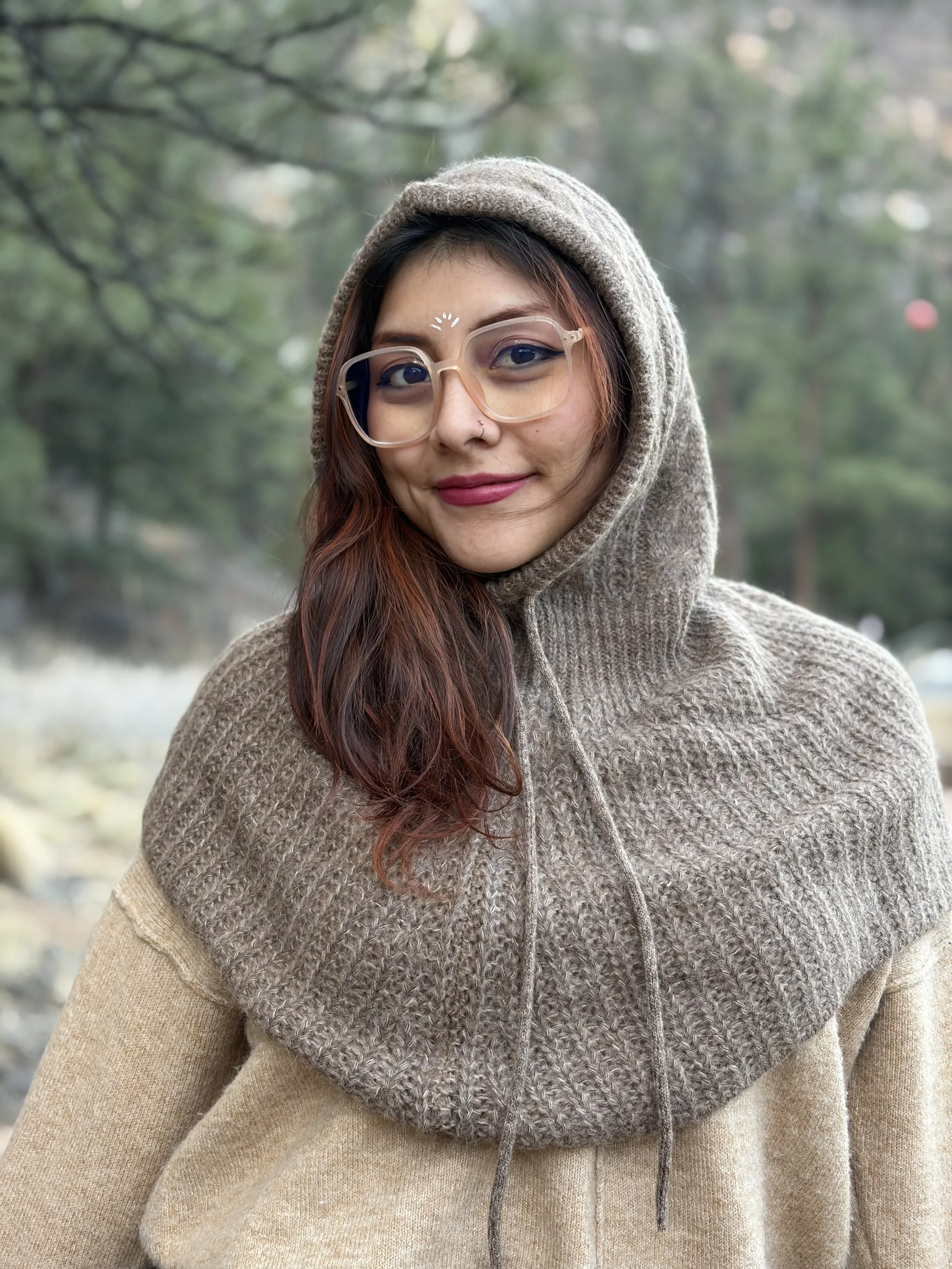 Baby Alpaca Hood ~ Natural